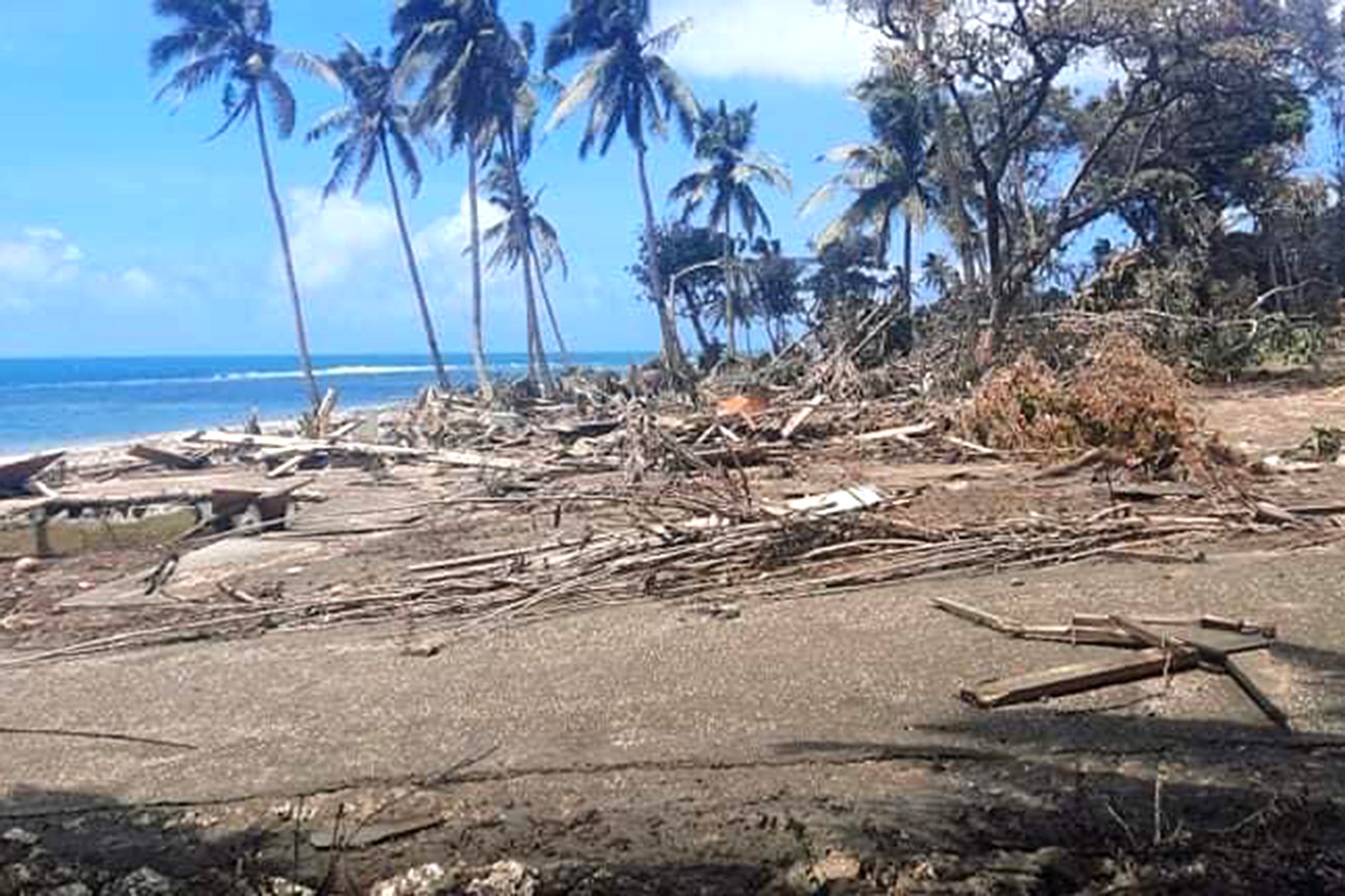 Destruction by the coast in Nuku’alofa