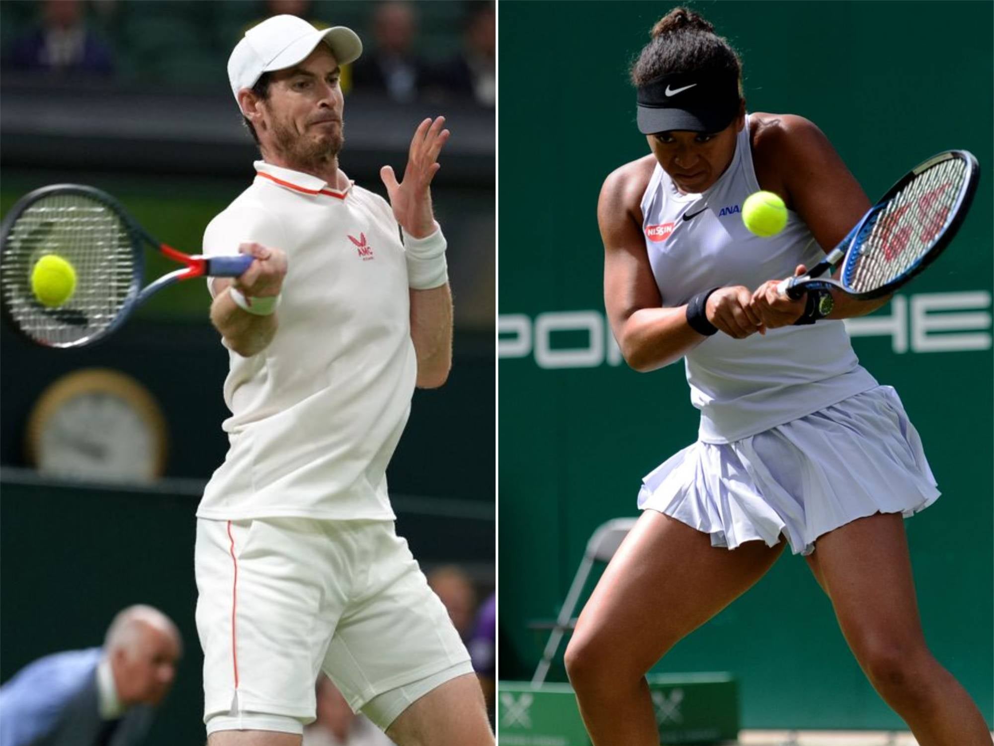 Andy Murray and Naomi Osaka (John Walton/Zac Goodwin/PA)