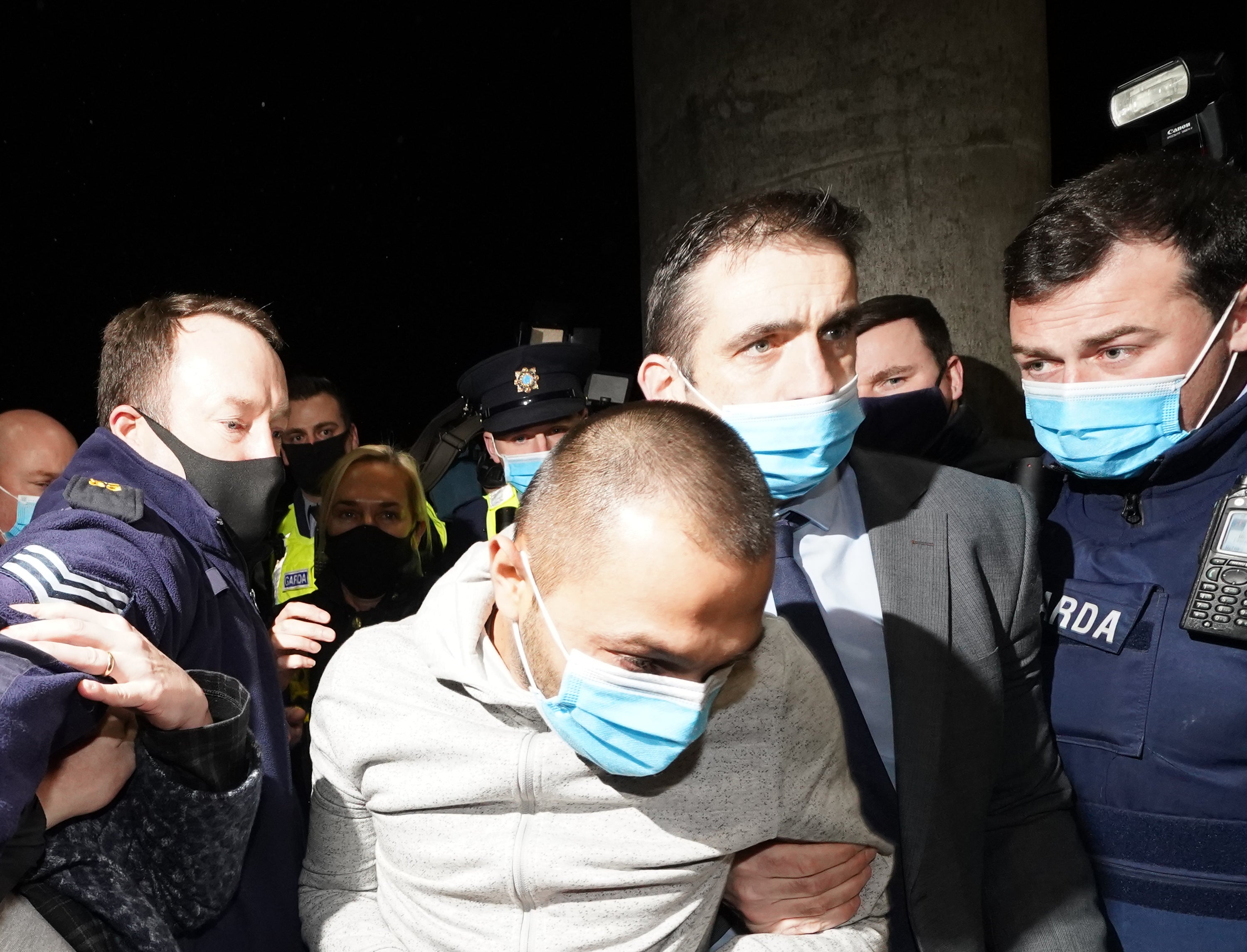 Jozef Puska is led into Tullamore District Court, where he was charged with the murder of Irish teacher Ashling Murphy (Brian Lawless/PA)