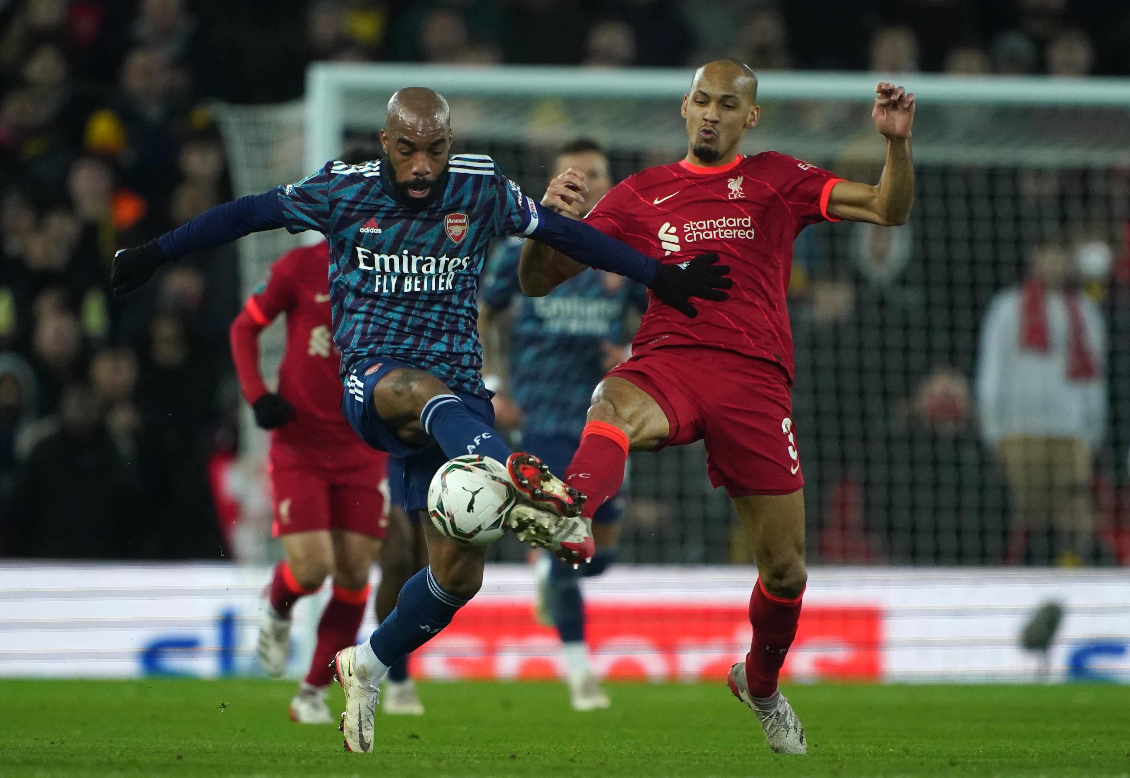 Liverpool and Arsenal will renew their battle for a place in the Carabao Cup on Thursday night (Peter Byrne/PA)