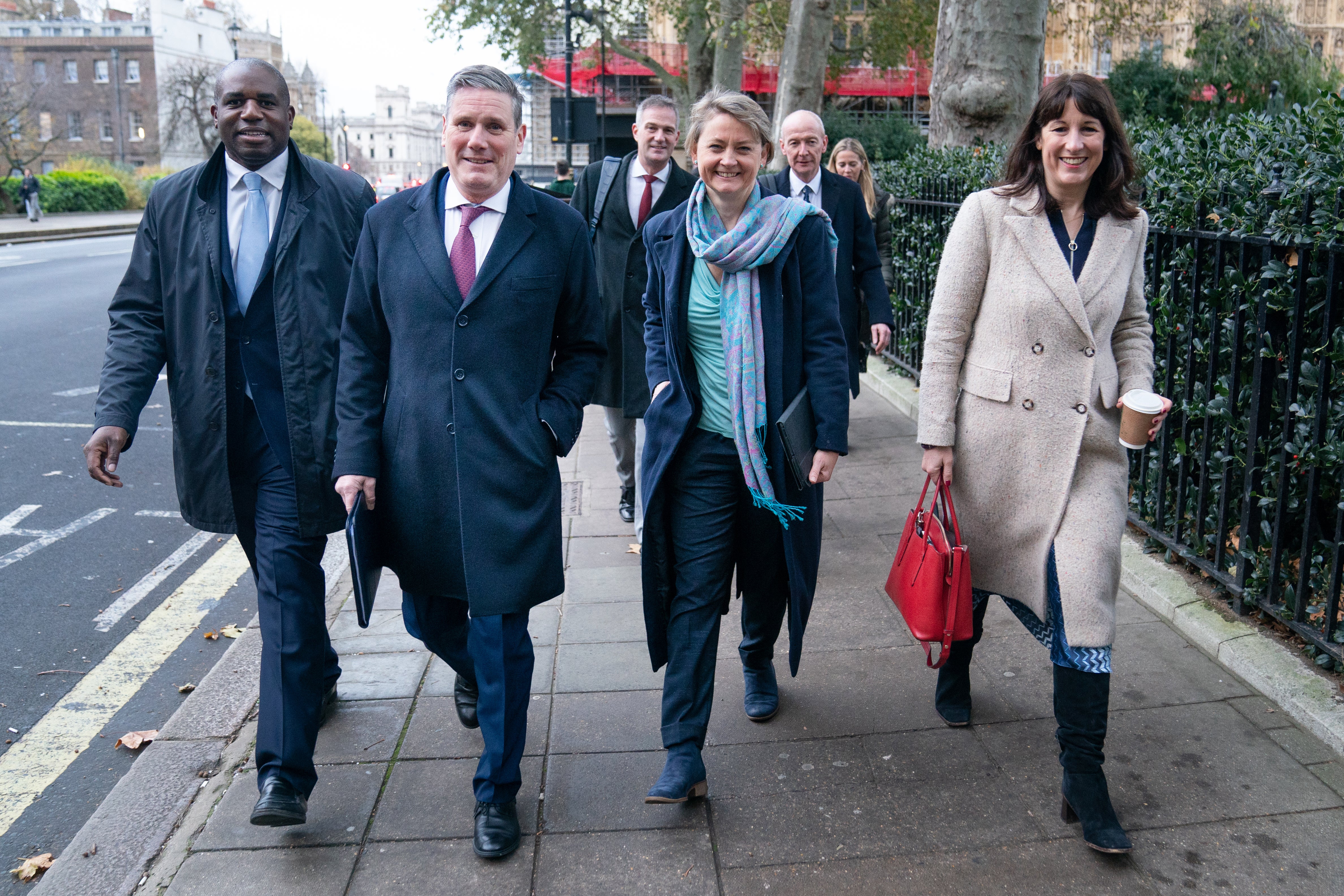 Rachel Reeves, far right, says her party is determined to ‘make Brexit work’ (Stefan Rousseau/PA)