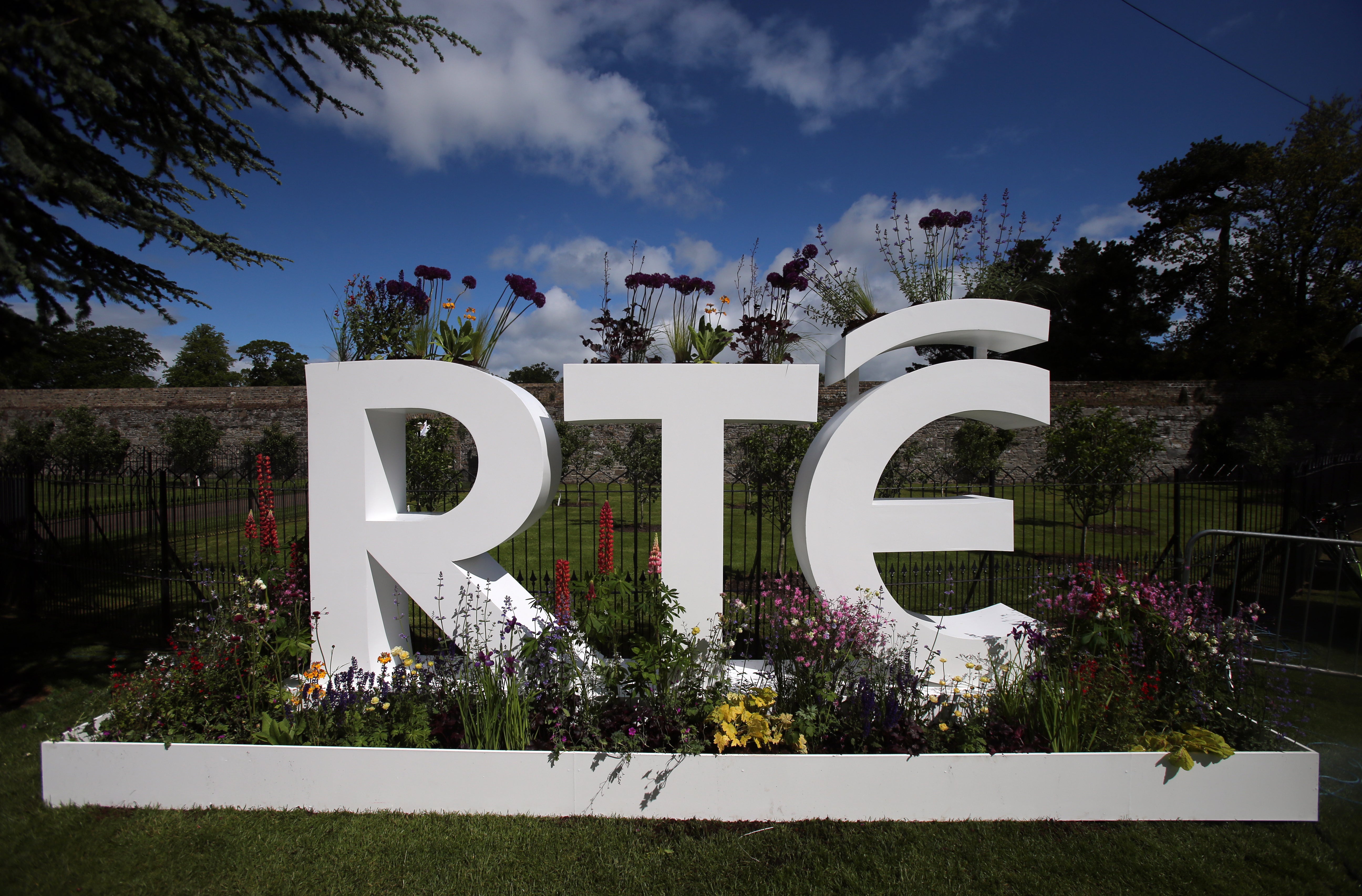 The RTE logo at Bloom, Ireland’s largest garden festival, taking place at Phoenix Park in Dublin (Niall Carson/PA)