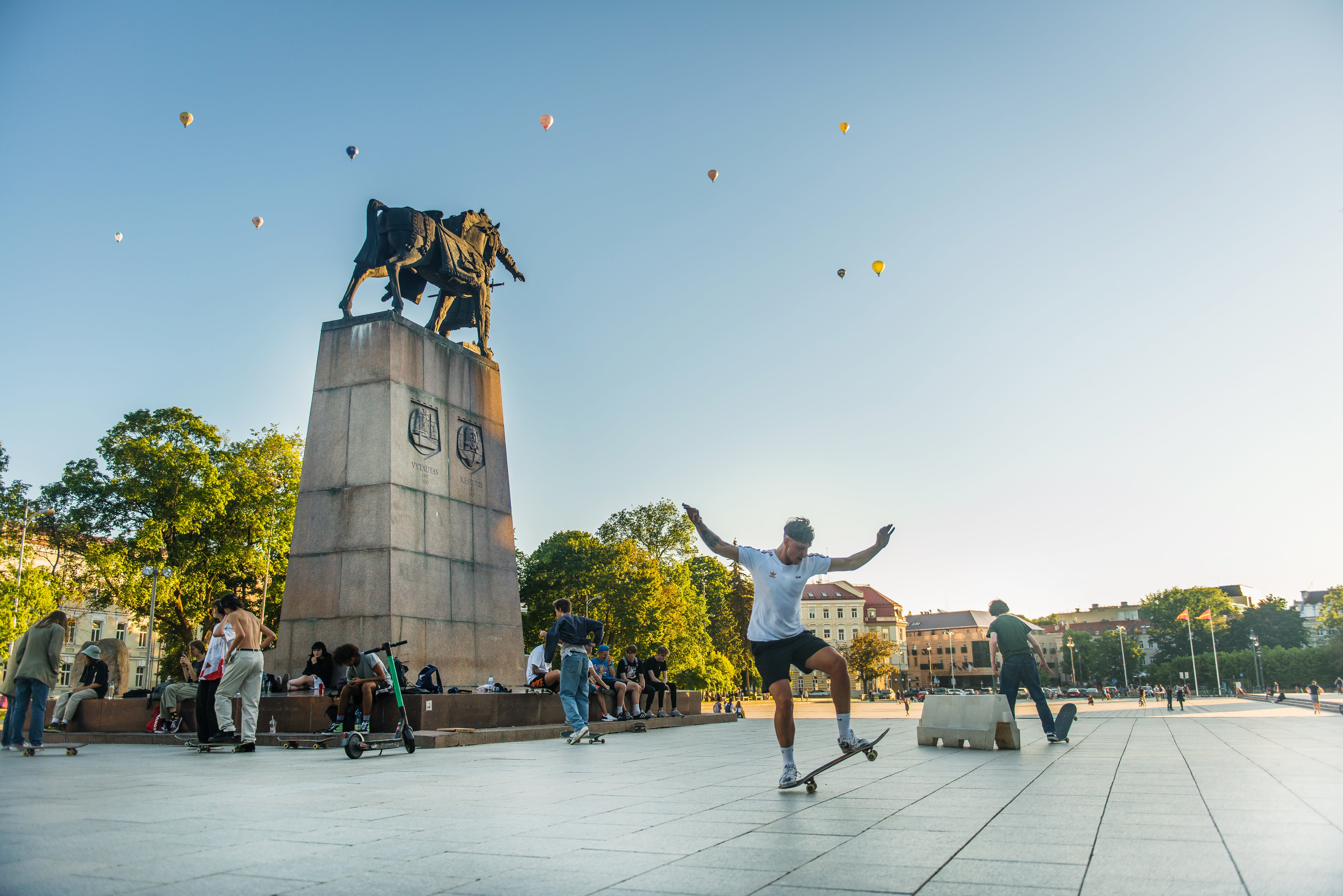 Skaters in Cathedral Square