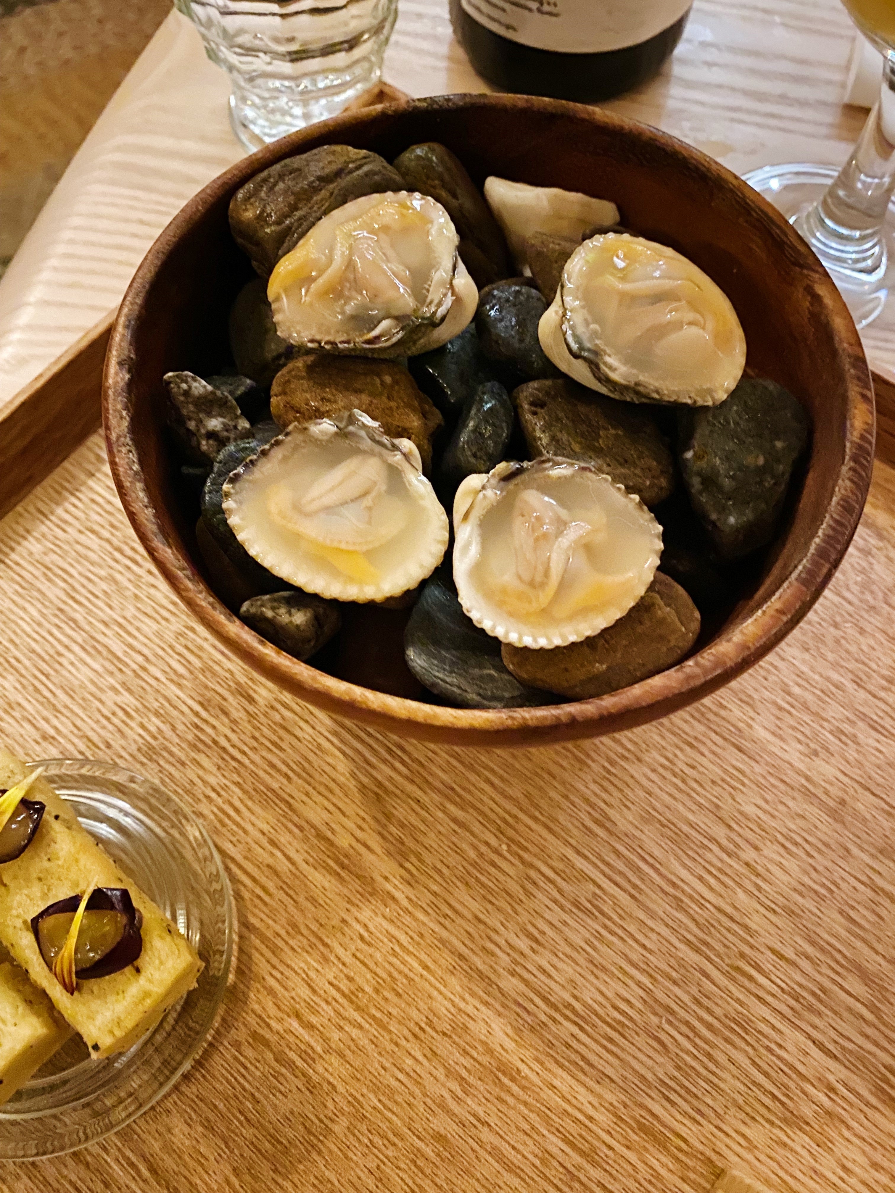 Cockles, served in their shell and accompanied by a fennel and lime gel that brought a whack of acidity