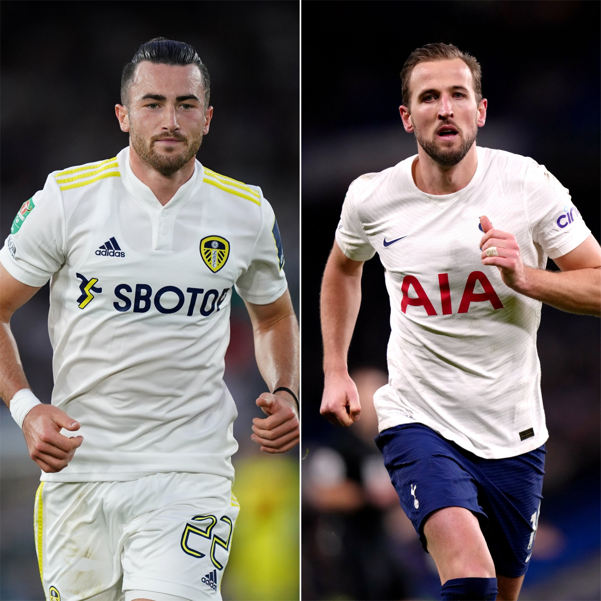 Jack Harrison and Harry Kane (PA)