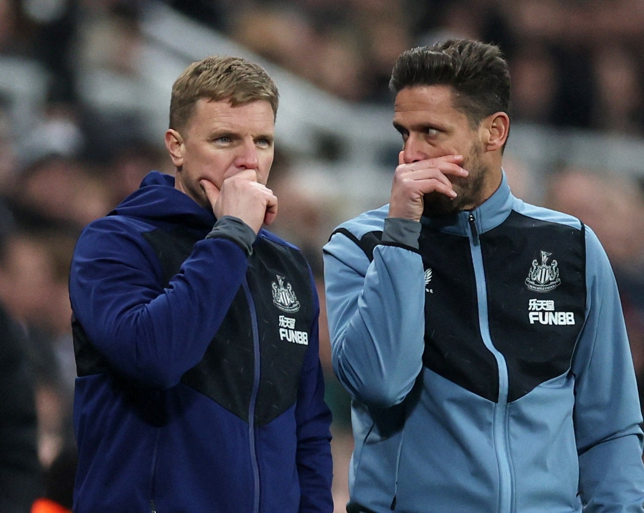 Eddie Howe and assistant Jason Tindall on the touchline