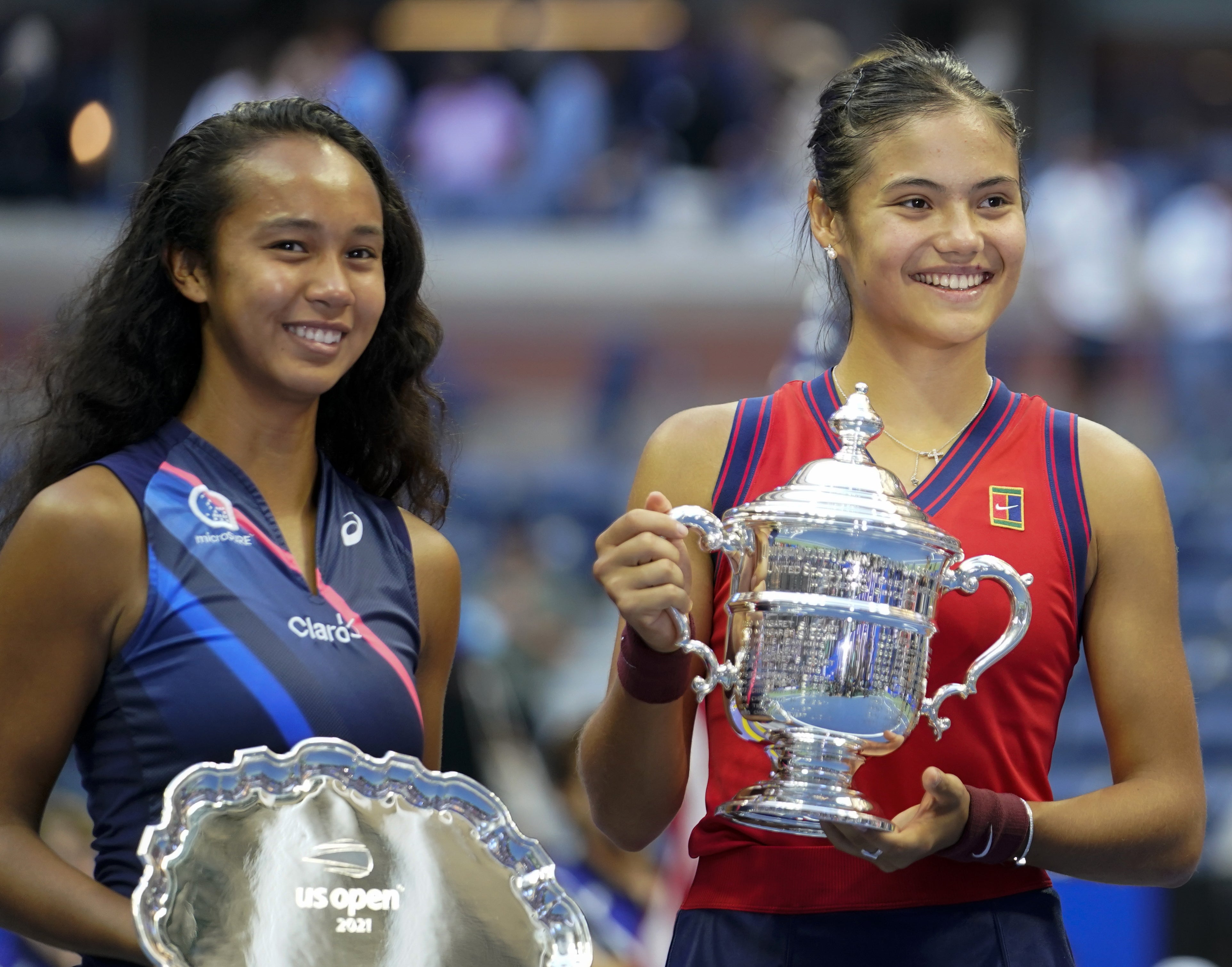 Clara Tauson had mixed feelings about the US Open final between her junior rivals Emma Raducanu, right, and Leylah Fernandez (ZUMA)