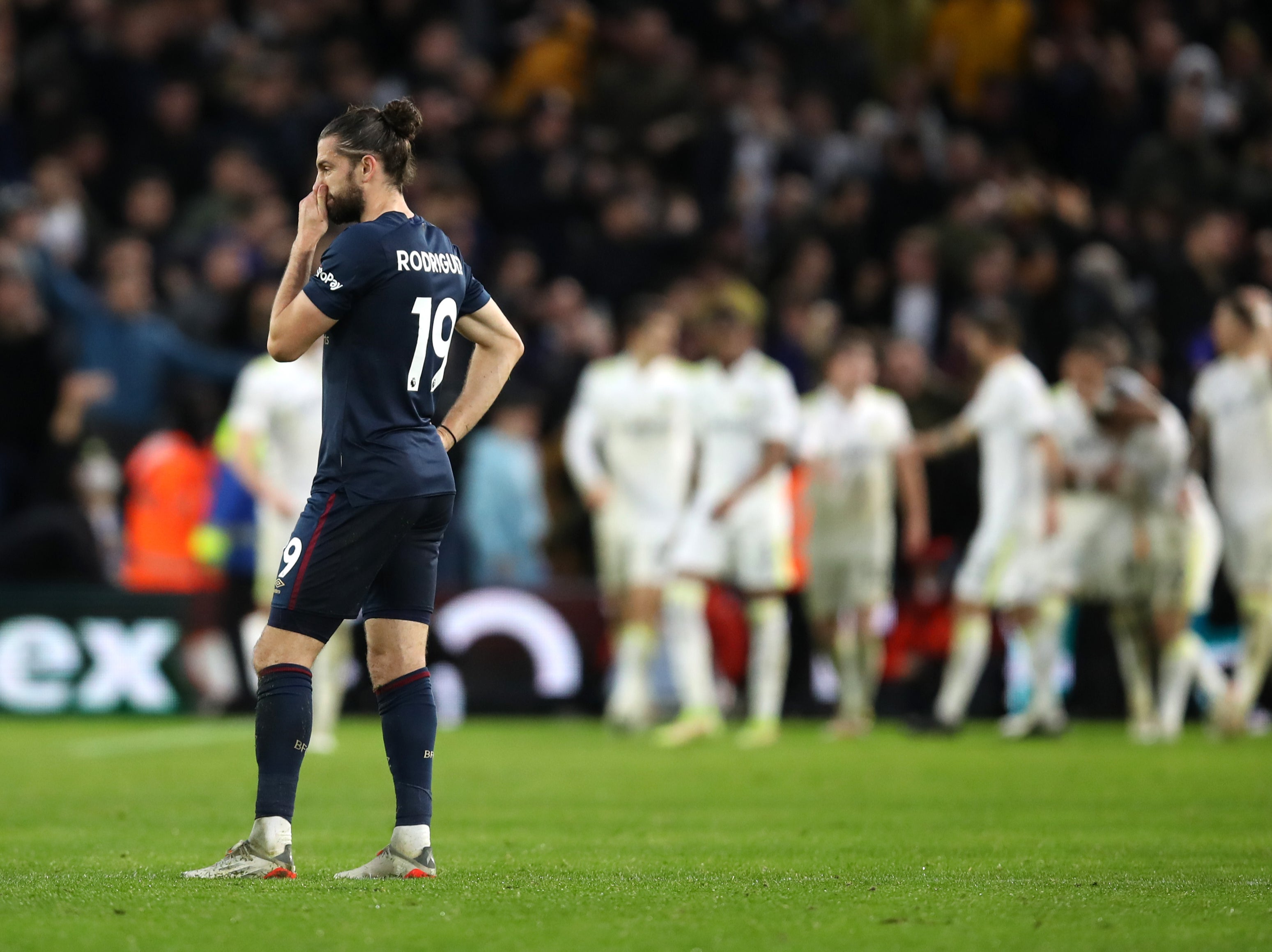 Burnley’s Jay Rodriguez looks on during a 3-1 defeat at Leeds on New Year’s Day