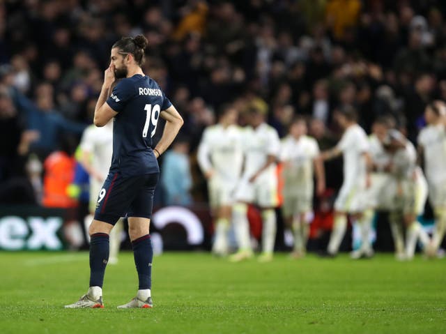 <p>Burnley’s Jay Rodriguez looks on during a 3-1 defeat at Leeds on New Year’s Day</p>