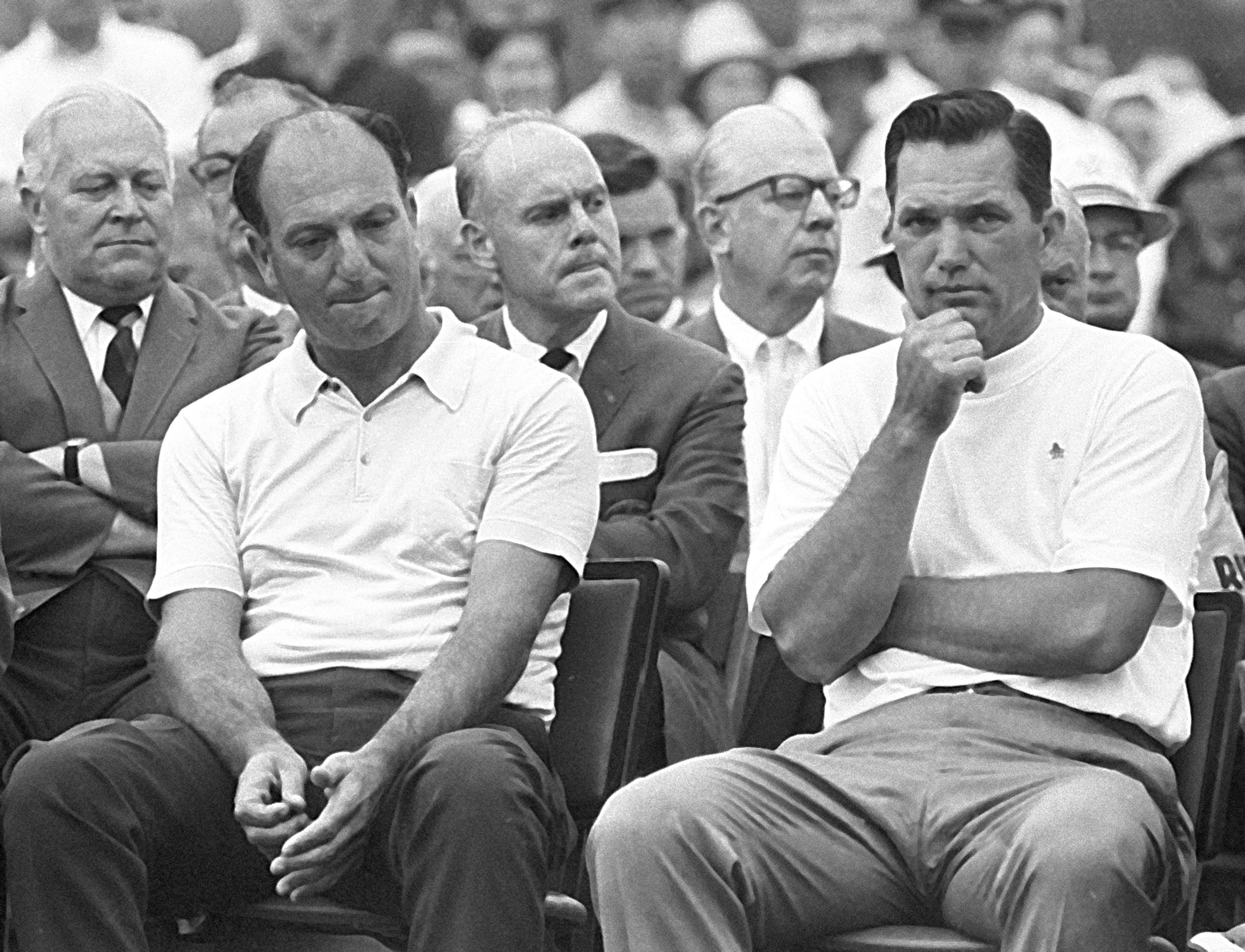 Bob Goalby, right, beat Roberto De Vicenzo to the 1968 Masters in contentious fashion