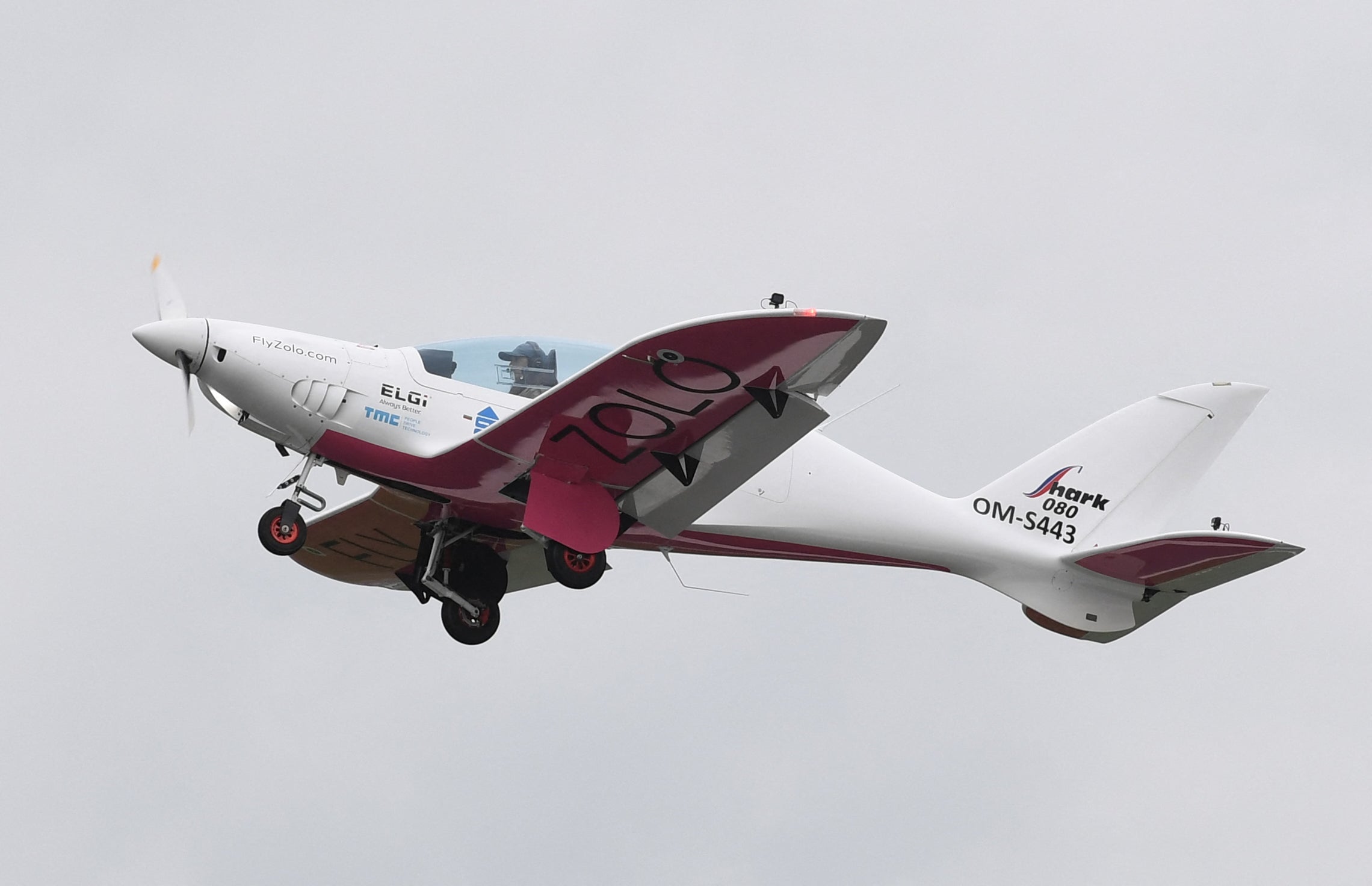 The two-seater, 22-foot Shark Ultralight that Zara Rutherford travelled over 32,000 miles in