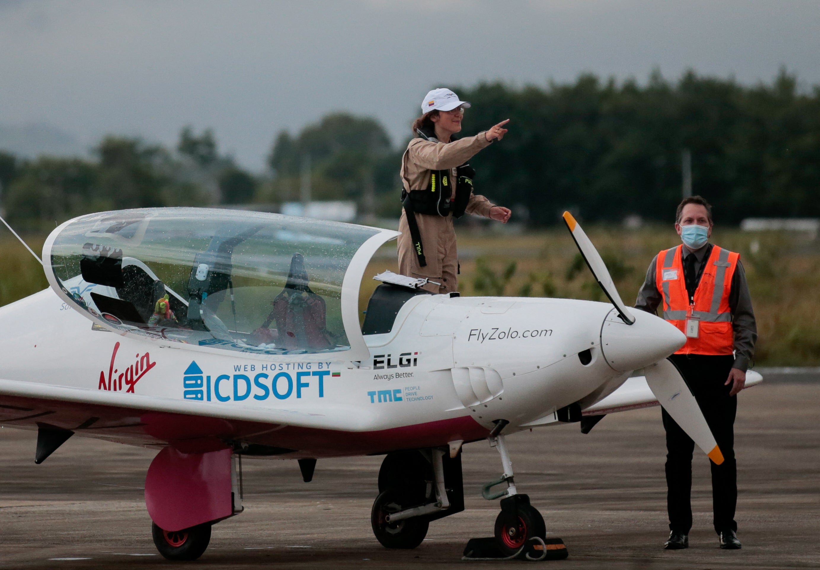 Rutherford exits her plane in Panama City in September