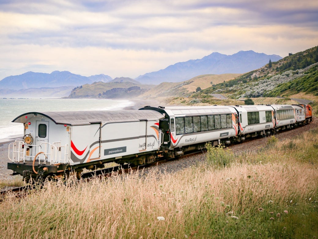 Final departure? Coastal Pacific train in a wintry South Island, New Zealand