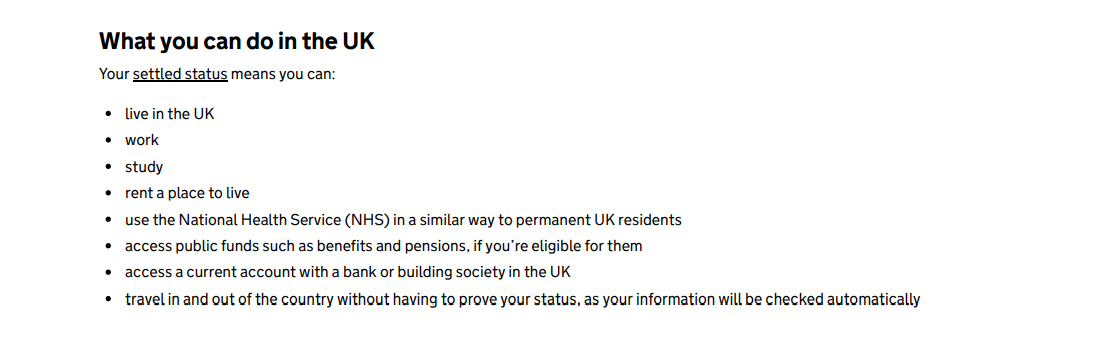 The print-out document people receive when they are granted EU settled status leads people to believe that they can travel with no additional documents