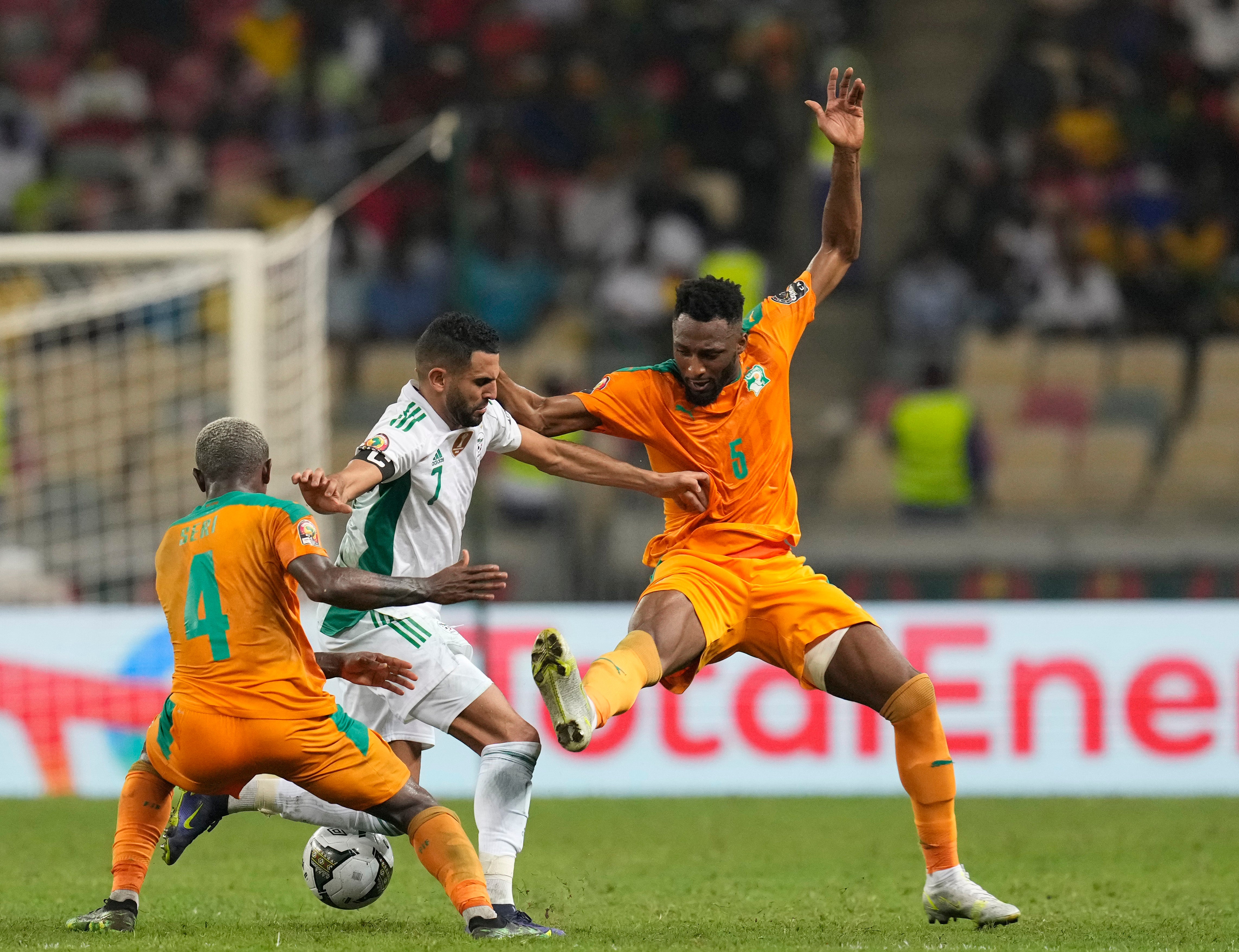 Riyad Mahrez (centre) is being given time off following the Africa Cup of Nations (Themba Hadebe/AP)