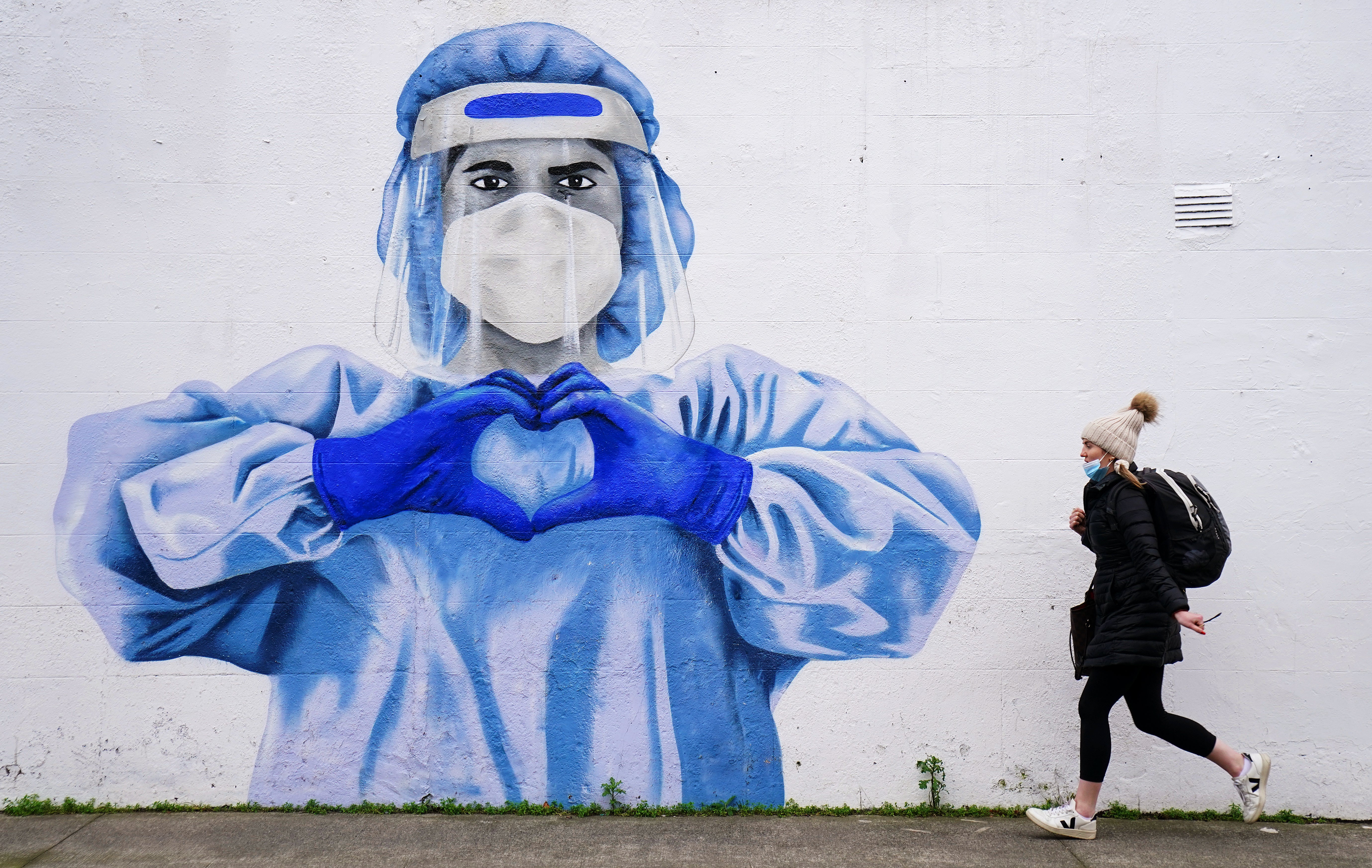 Coronavirus mural (Brian Lawless/PA)