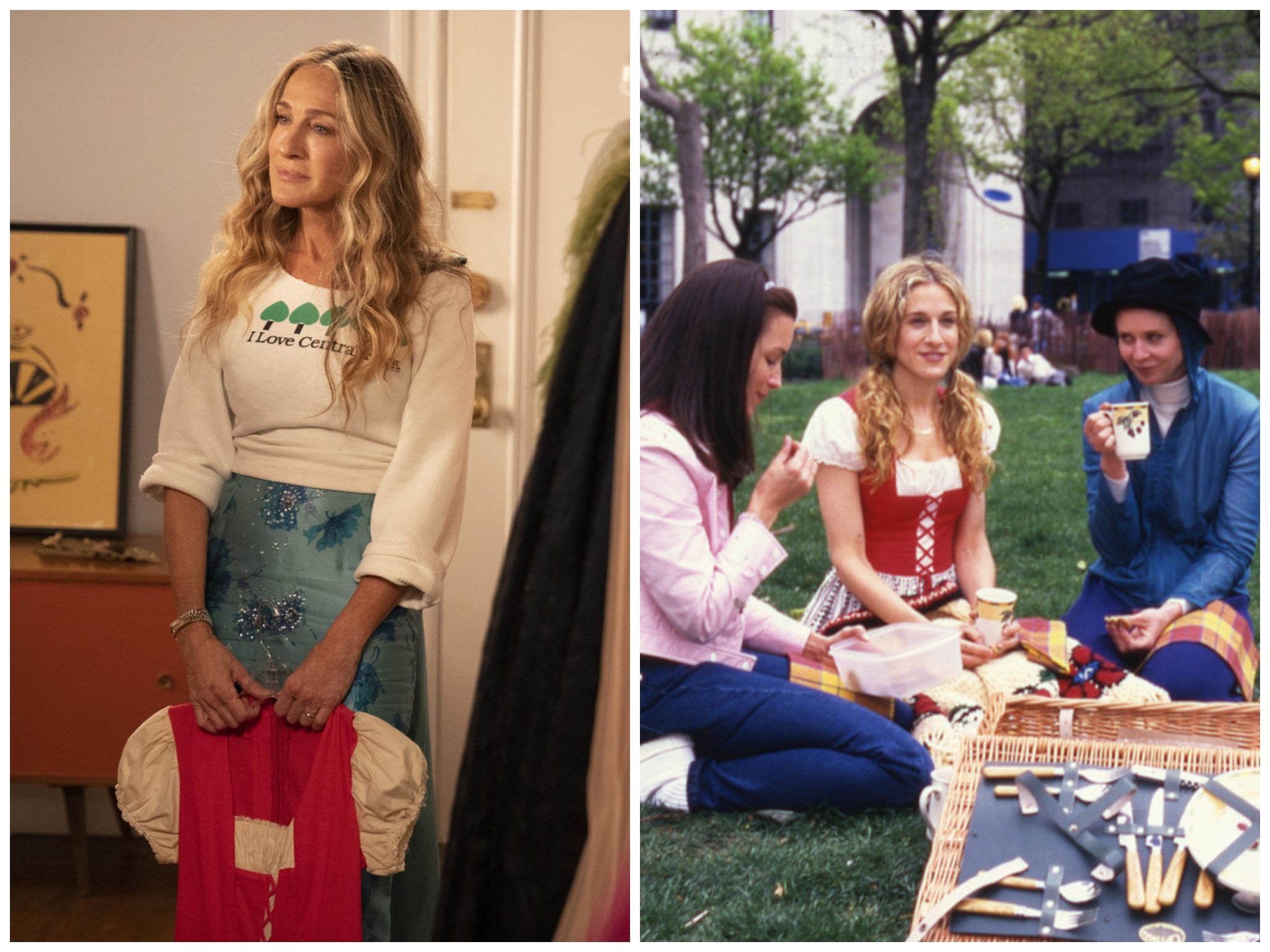 Carrie first wore her ‘Heidi’ outfit during a picnic scene in the second season of SATC