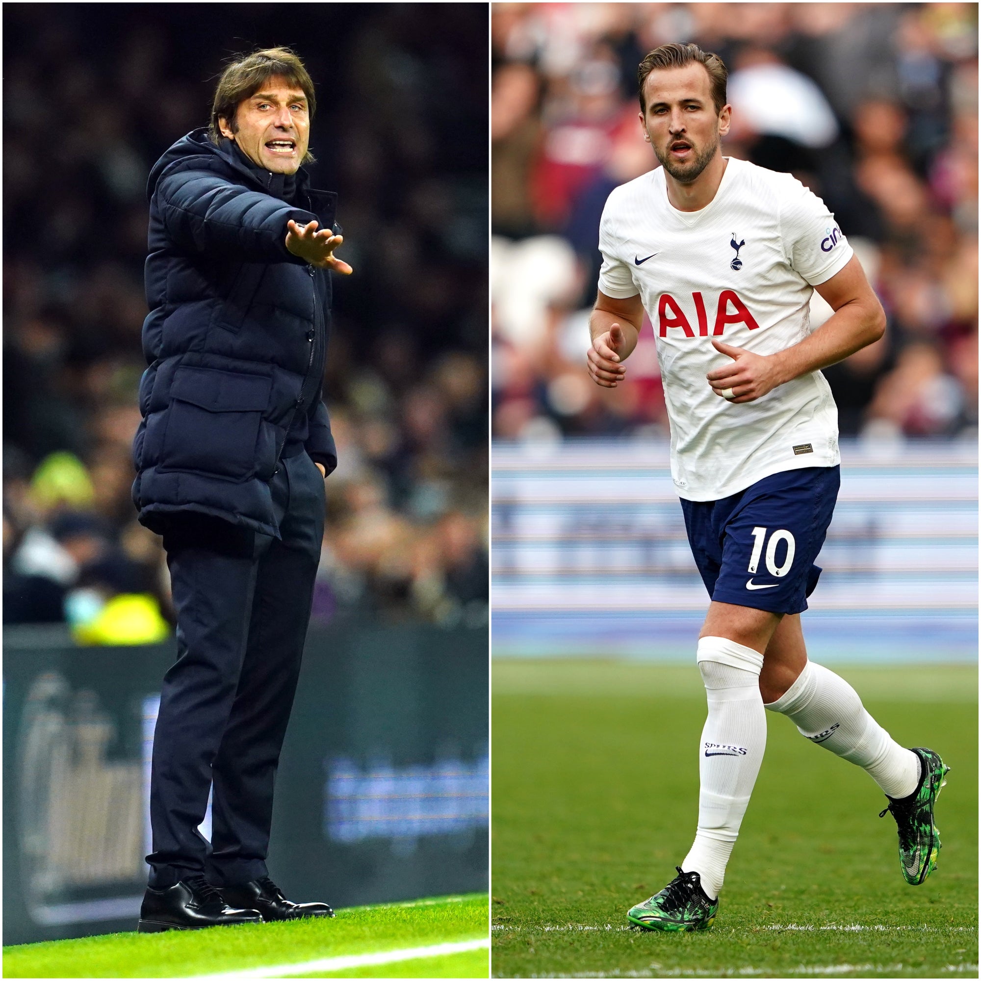 Antonio Conte, left, sidestepped talk of Harry Kane’s future (Nick Potts/Zac Goodwin/PA)