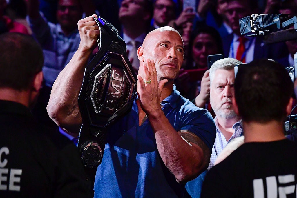 Dwayne Johnson presented the ‘BMF’ title to Jorge Masvidal when the welterweight beat Diaz in 2019