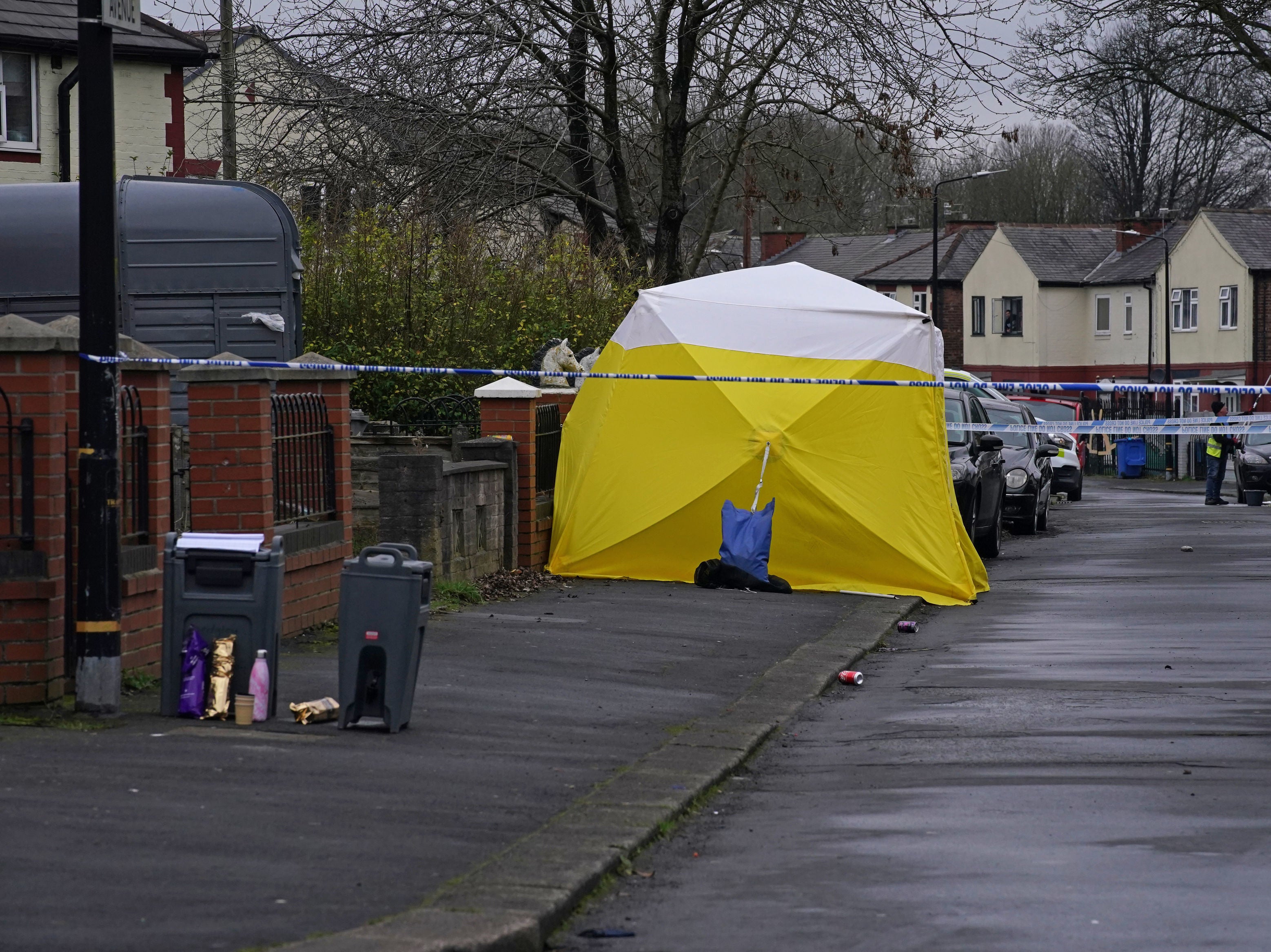 Five teenagers have been arrested after a 16-year-old boy was stabbed to death in Stretford, Greater Manchester