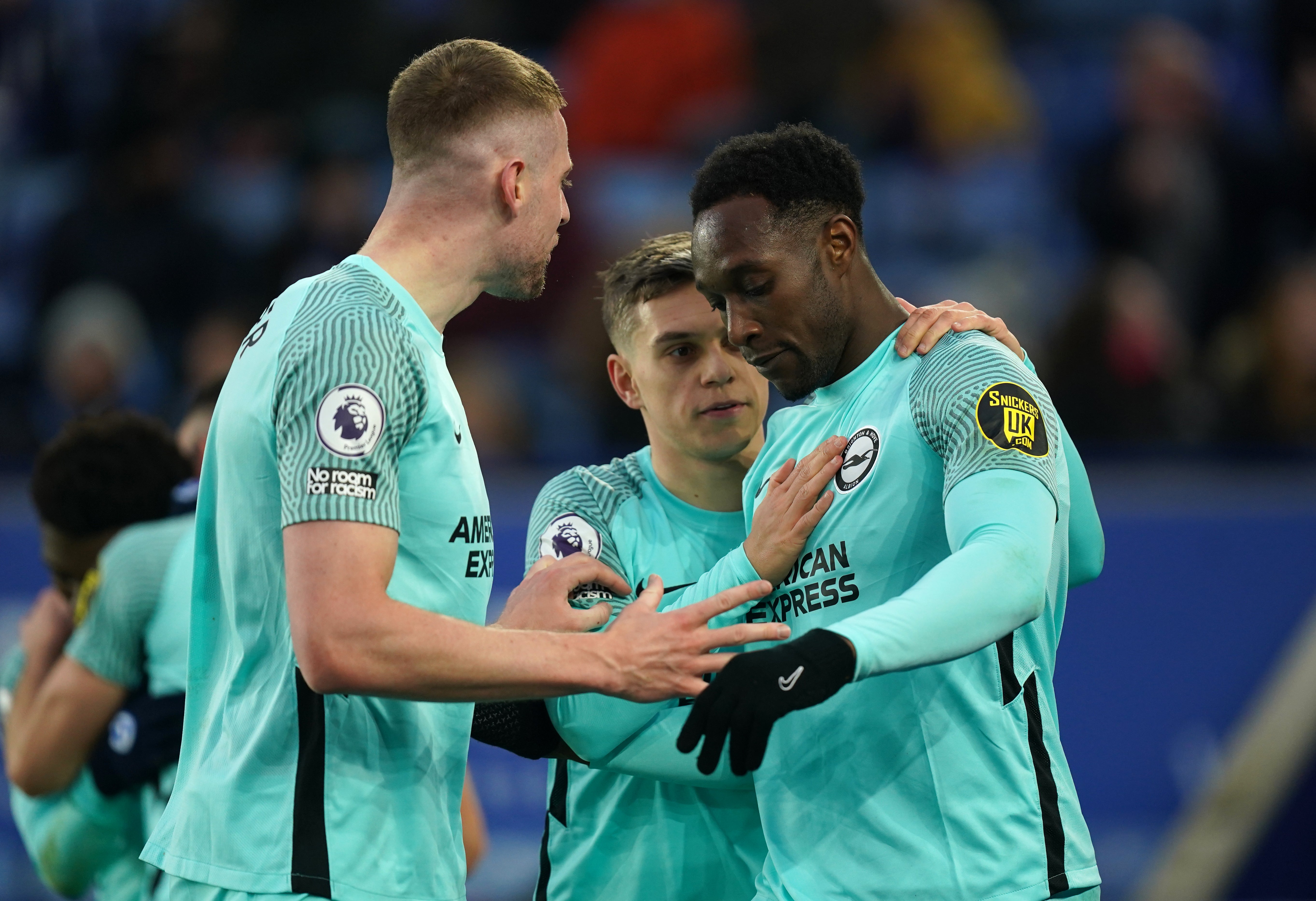 Danny Welbeck, right, scored a late equaliser for Brighton (Mike Egerton/PA)