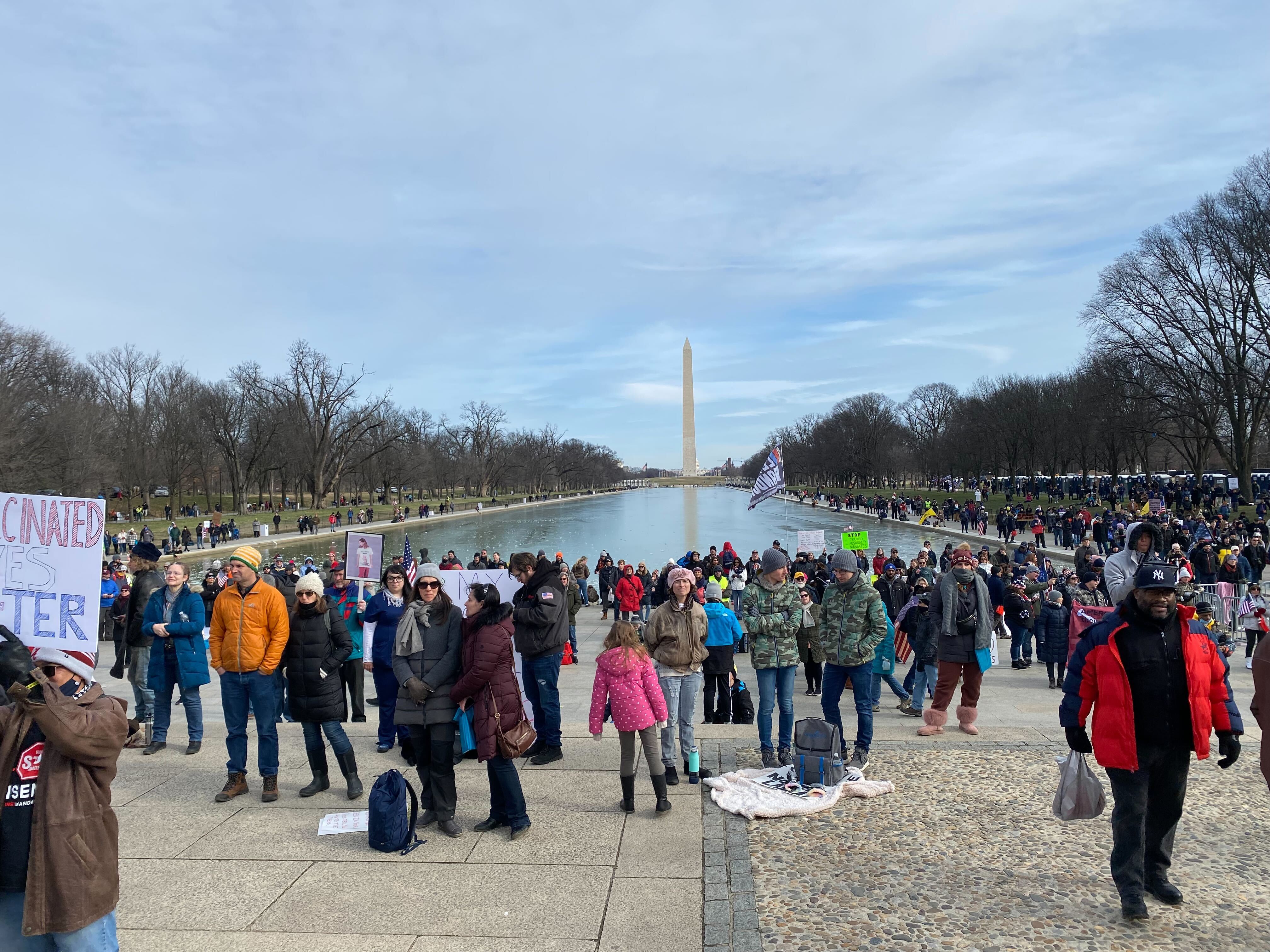 Protesters join a march to ‘Defeat the Mandates’ in Washington DC