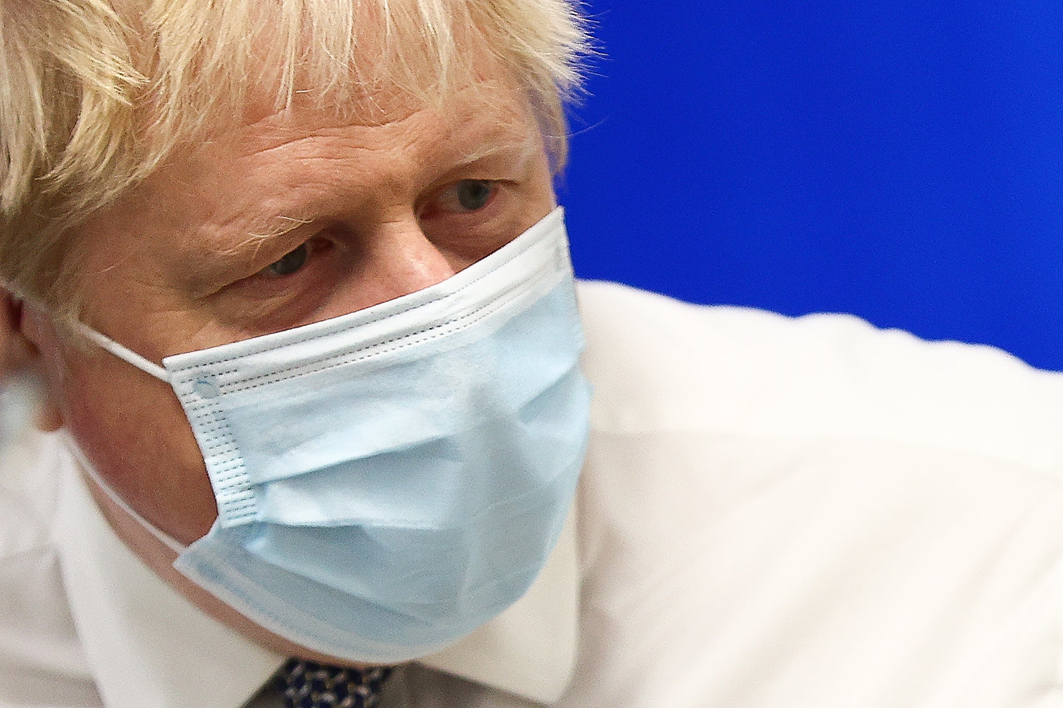 Prime Minister Boris Johnson during a visit to Milton Keynes University Hospital in Buckinghamshire (Adrian Dennis/PA)