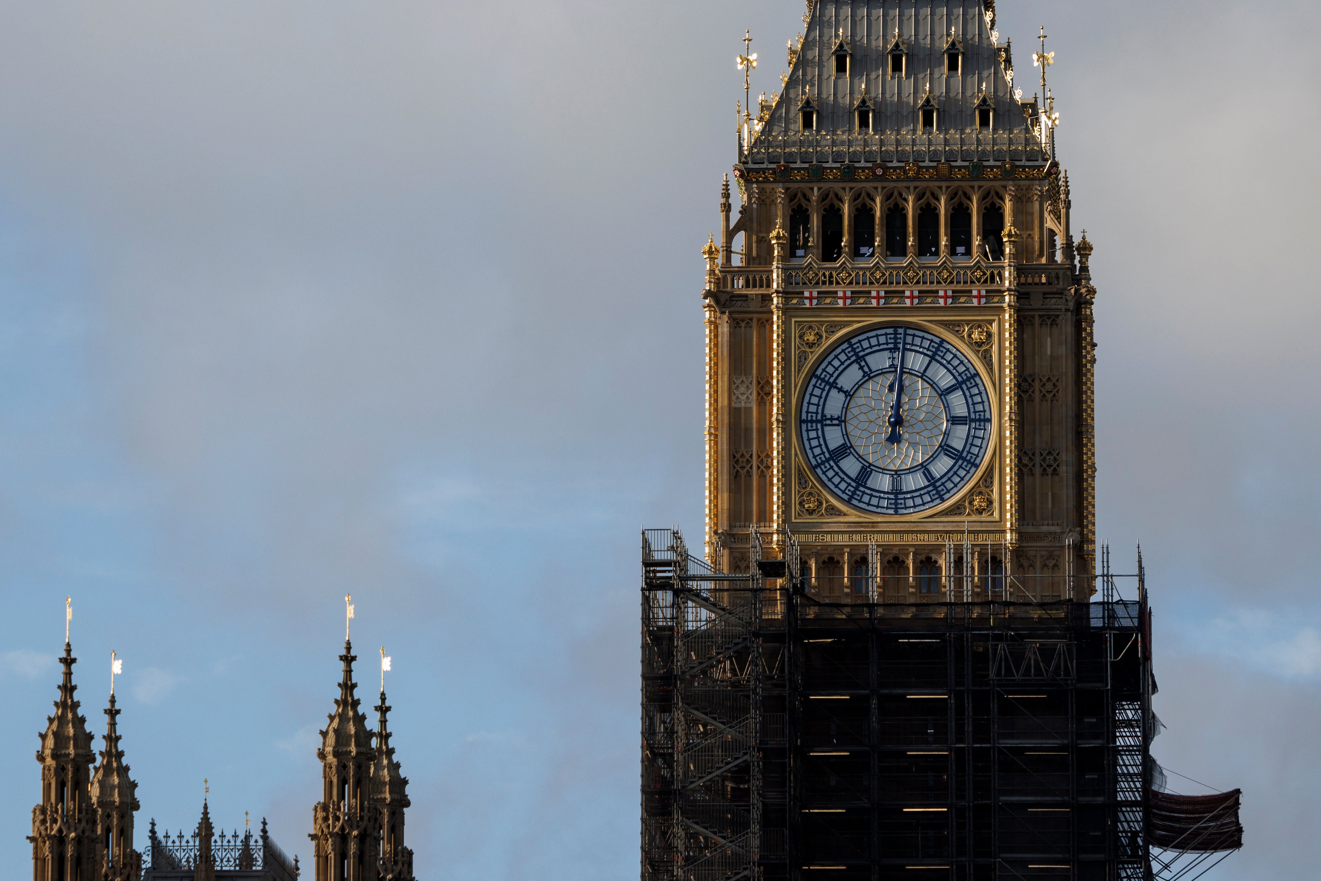 Scaffolding is being removed from the Elizabeth Tower after years of refurbishment