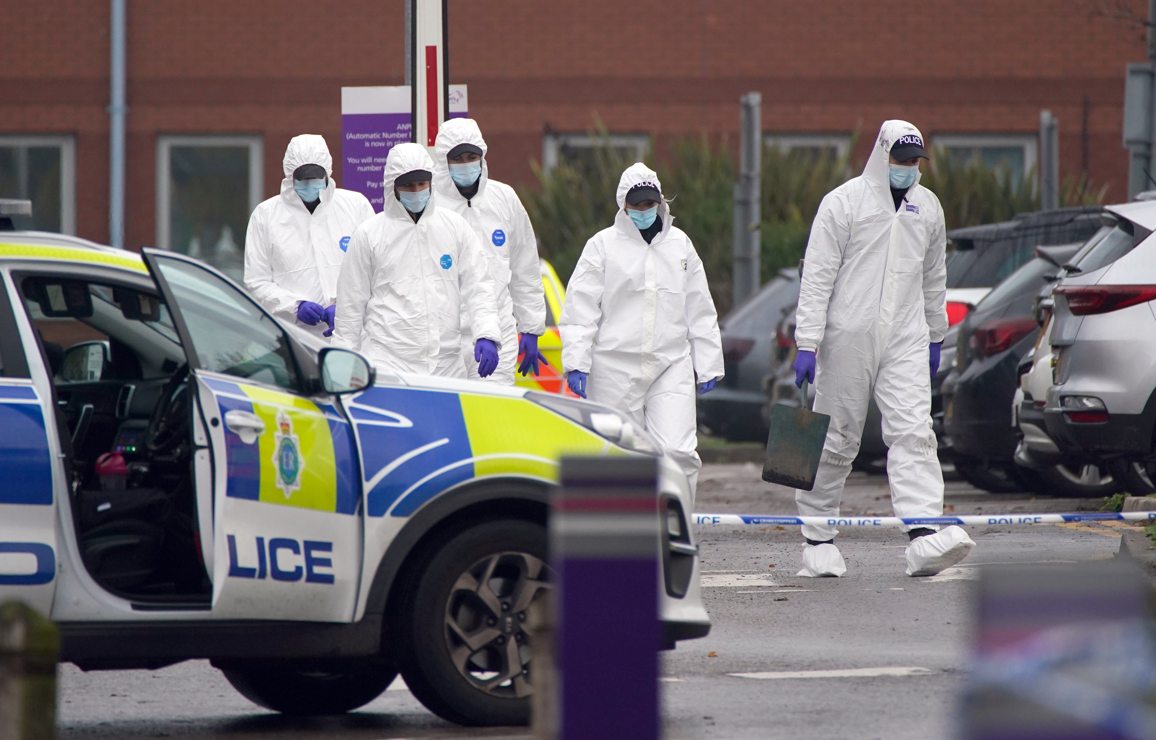 Forensic officers at Liverpool Women’s Hospital (Peter Byrne/PA)