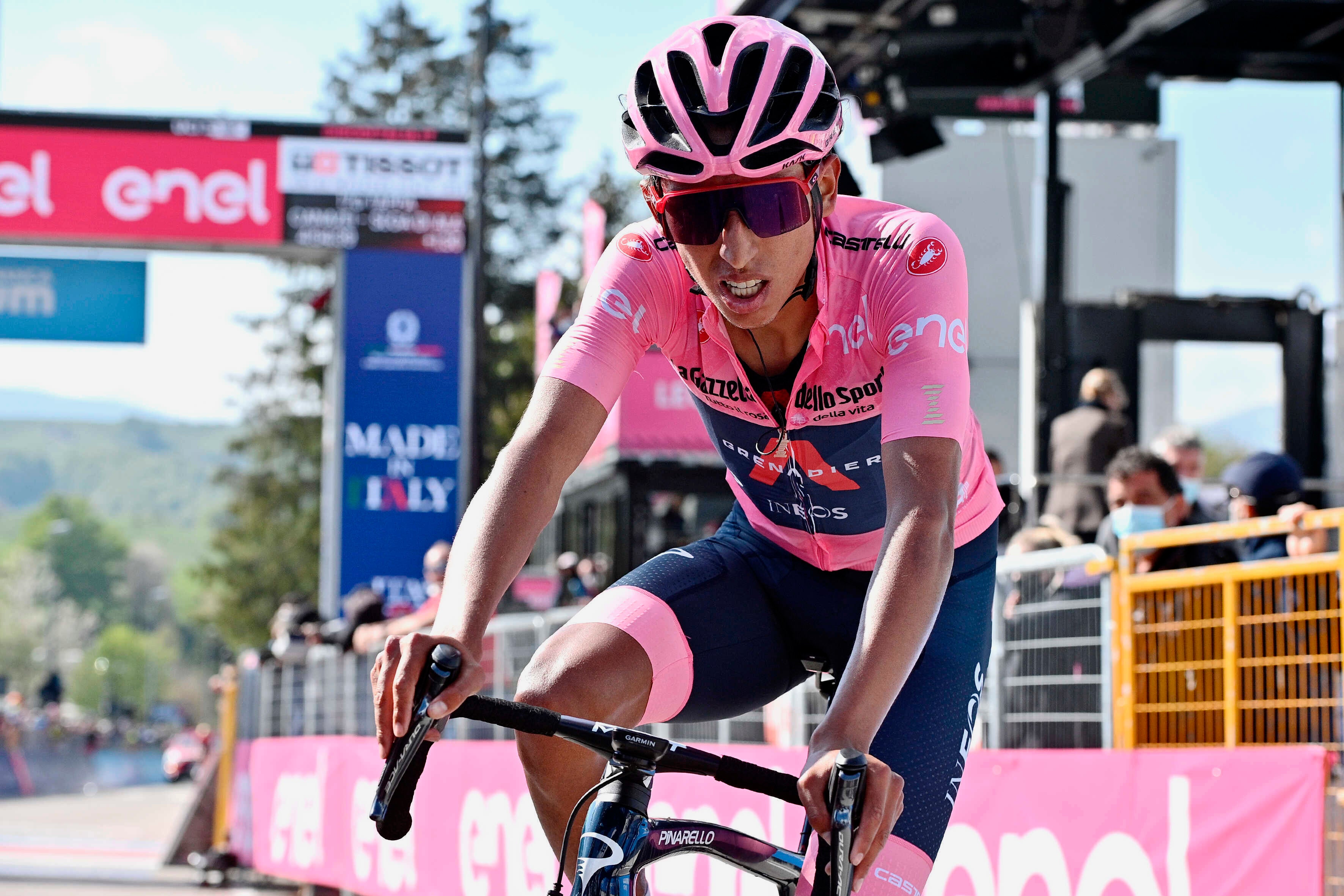 Egan Bernal was taken to hospital on Monday after crashing in training