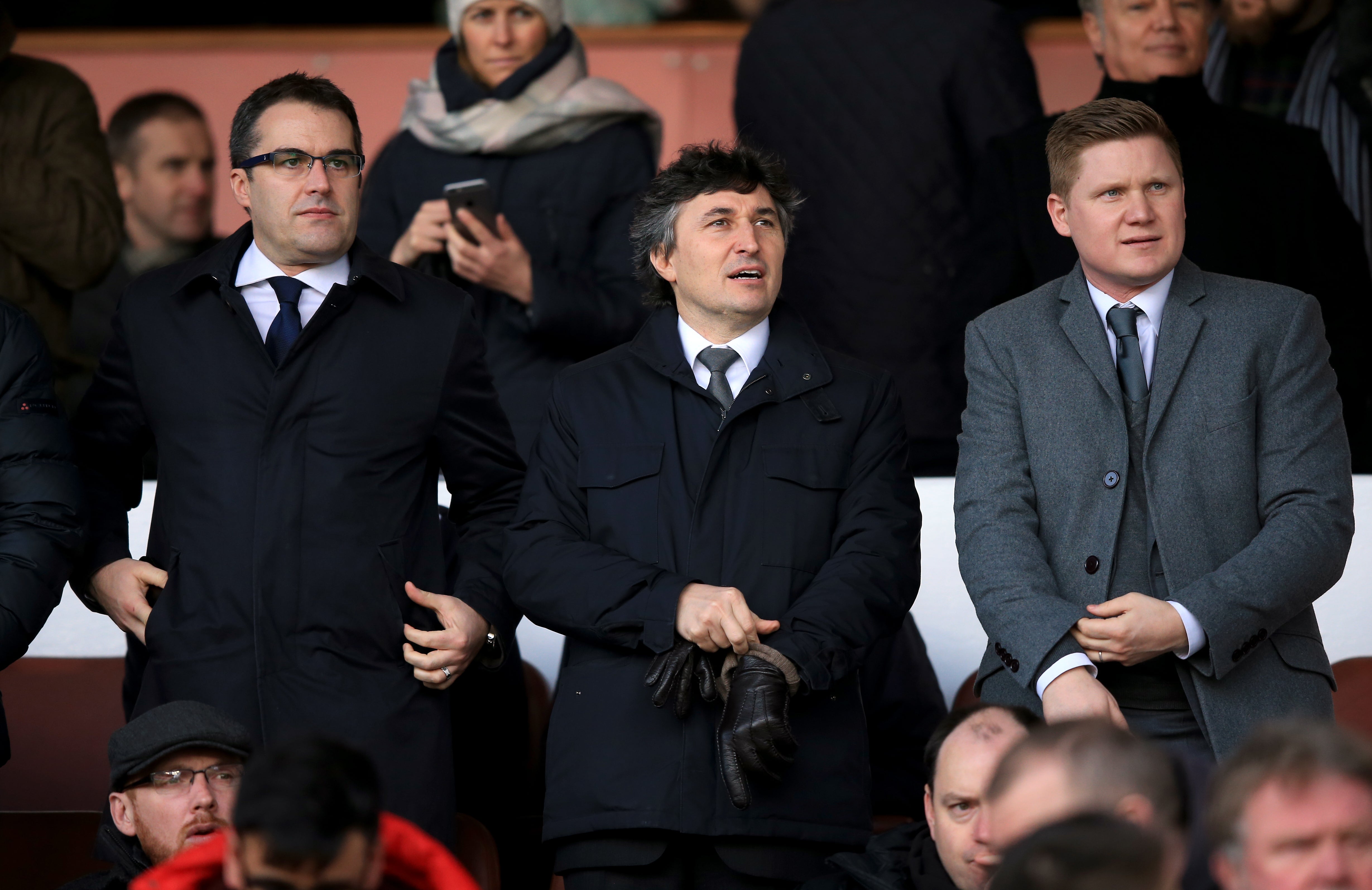 Gino Pozzo (centre) and Scott Duxbury (left) have never hesitated to pull the trigger (Mike Egerton/PA)