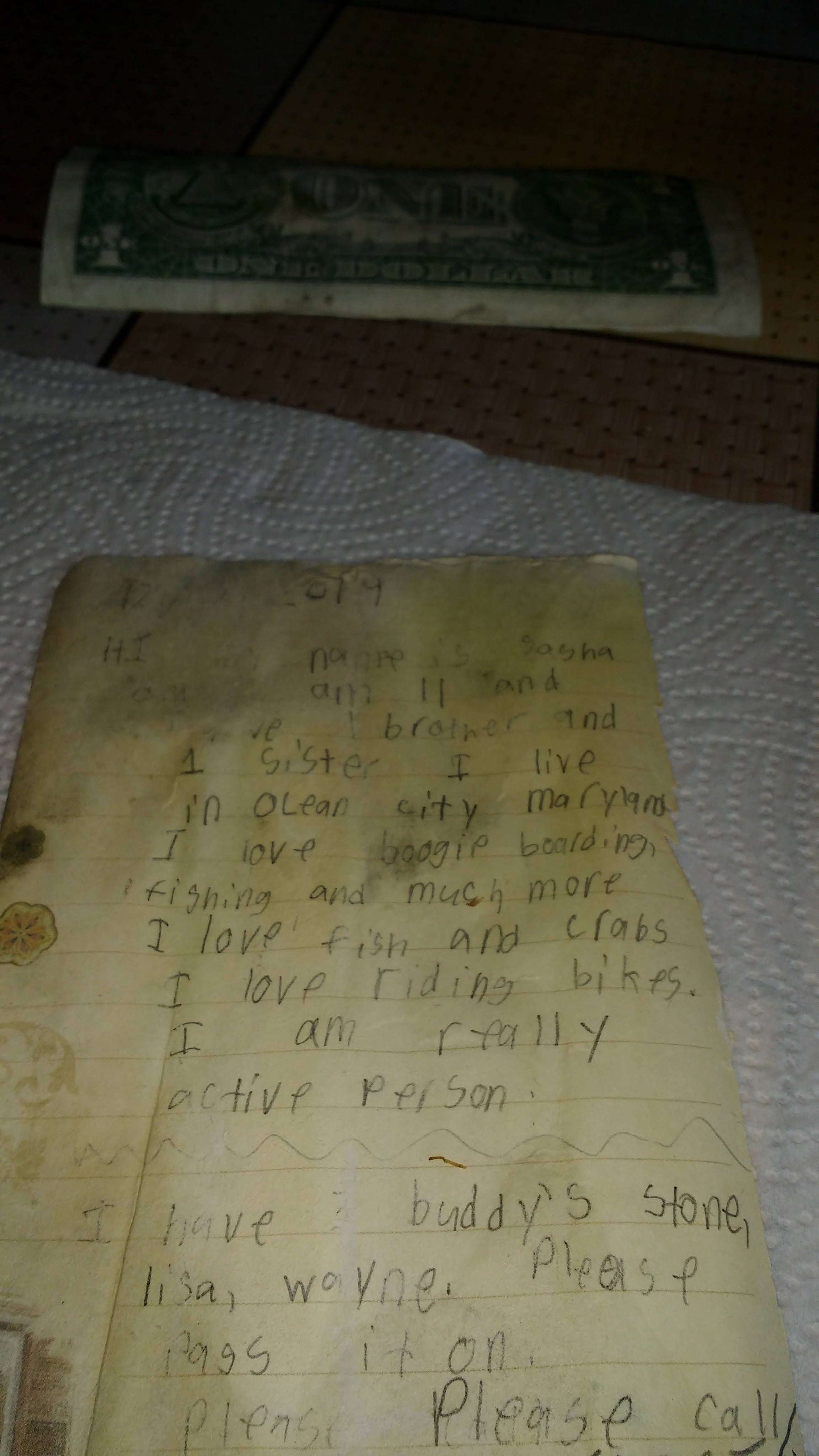 Sasha Yonyak was 11 years old when he penned this letter, which traveled 3,200 miles