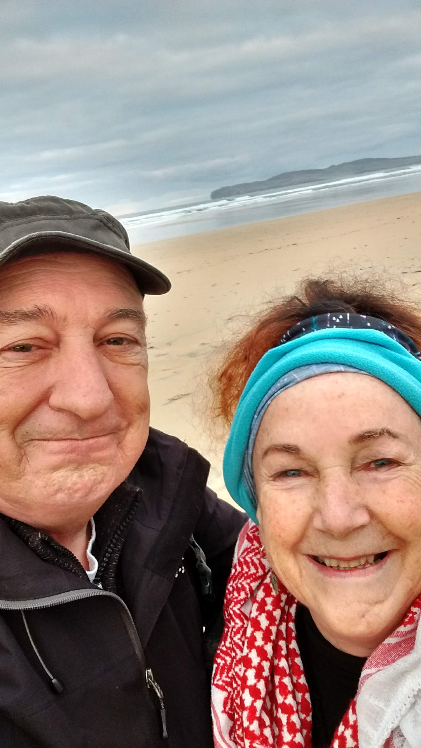 Ciaran Marron, left, and Rita Simmonds, right, discovered the bottle on a beach in Donegal, Ireland