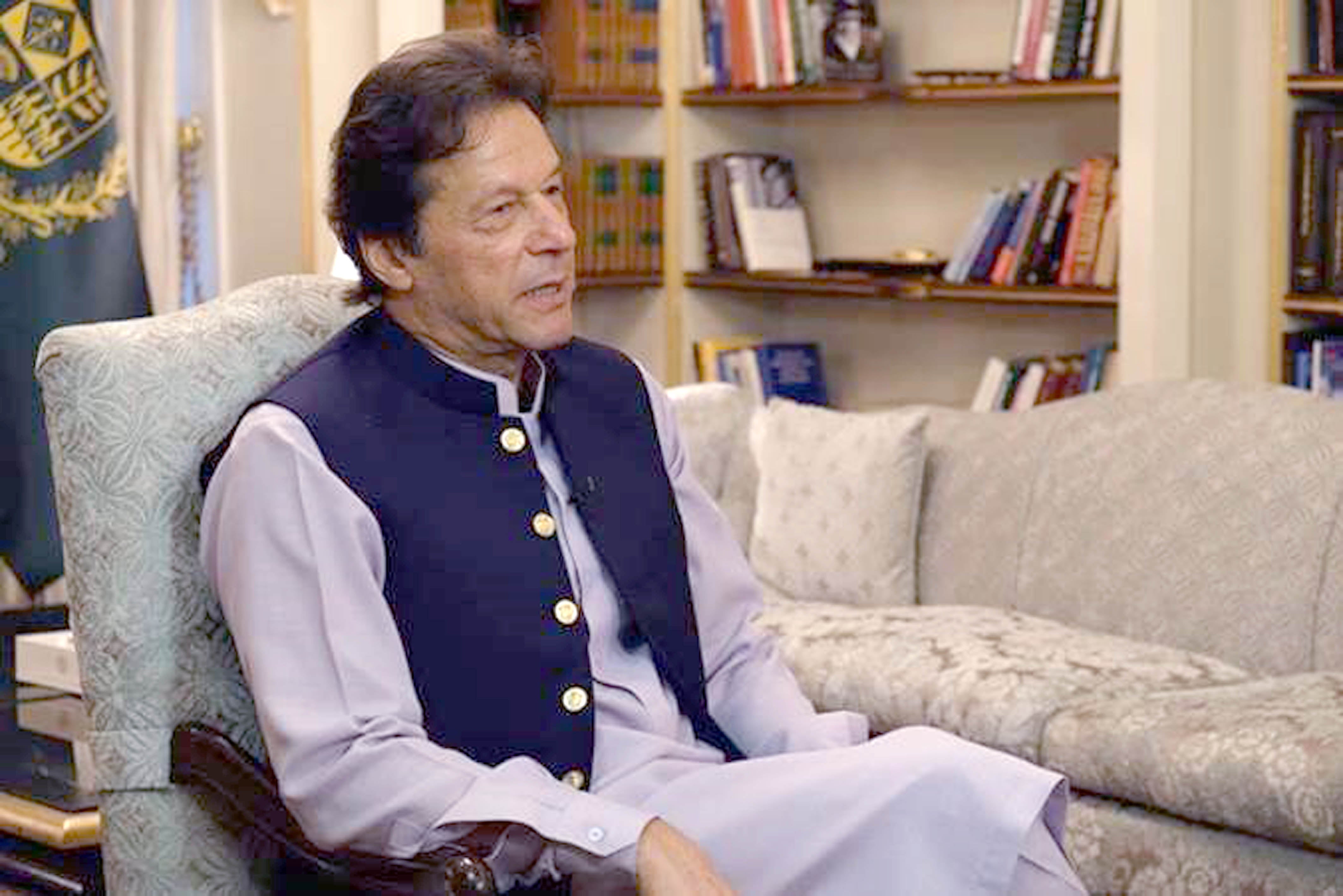 Imran Khan during an interview with CNN’s Max Foster (CNN/PA)