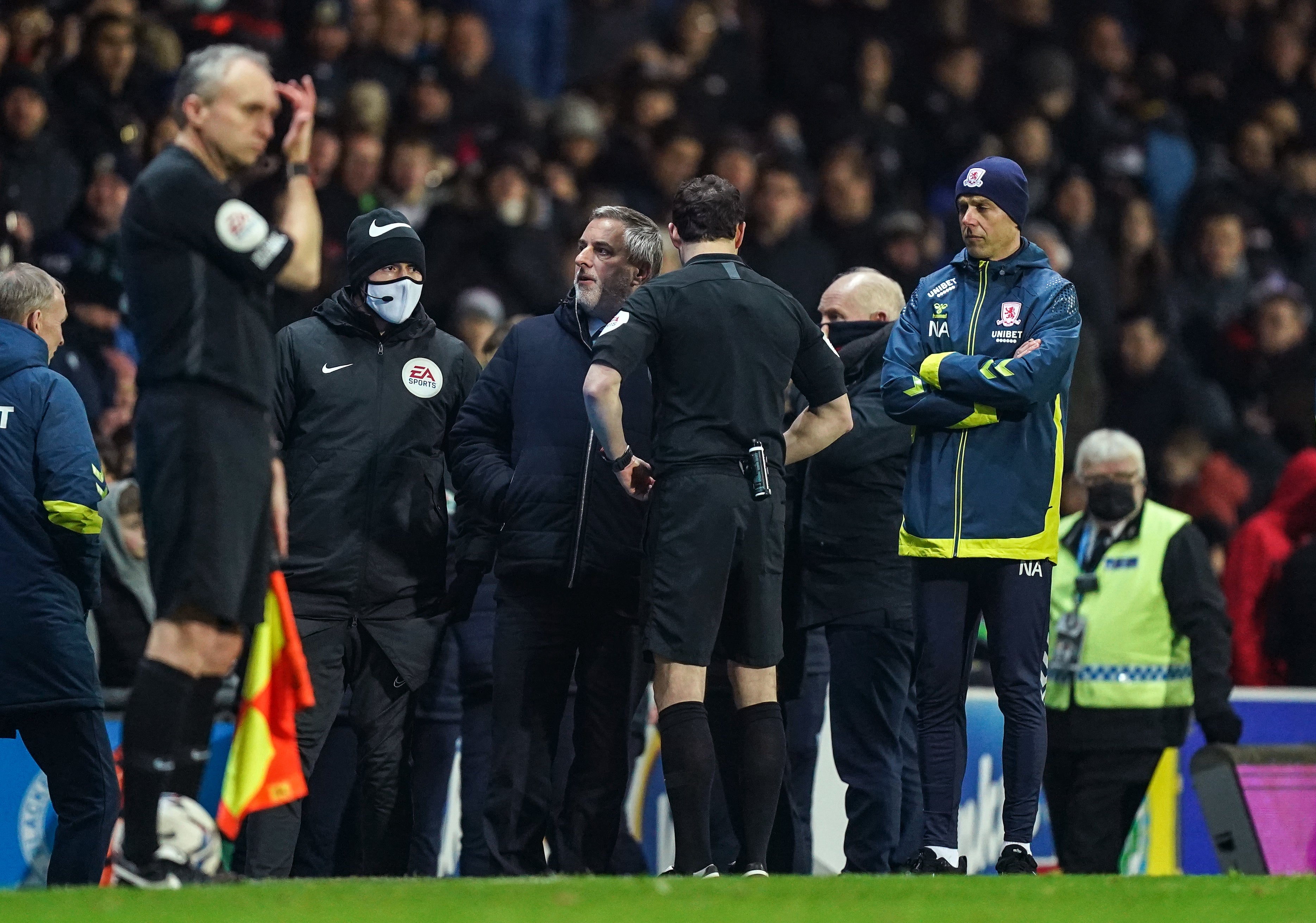 Play was halted while medics attended to the fan