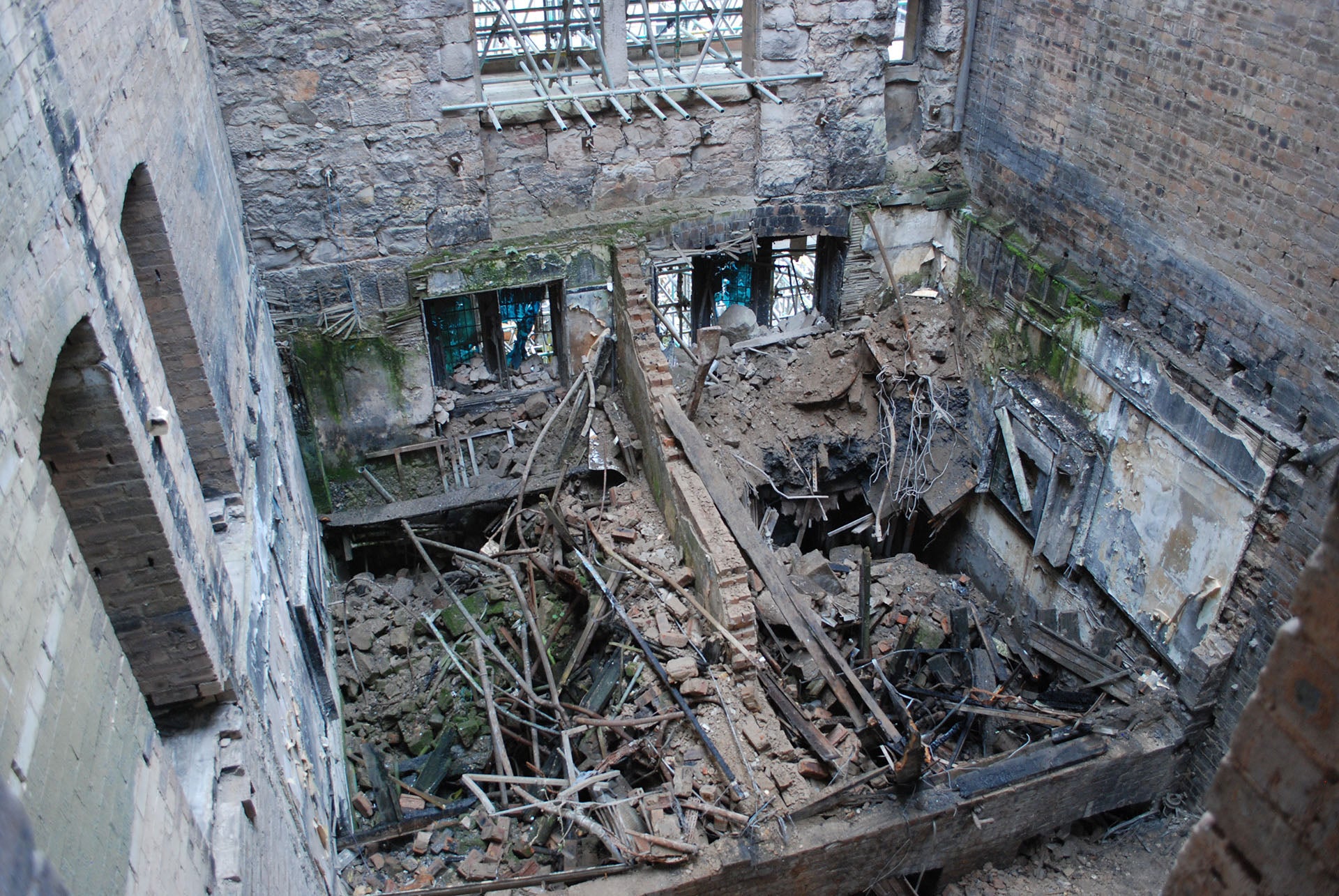 The interior of the Mackintosh building was badly damaged (SFRS/PA)