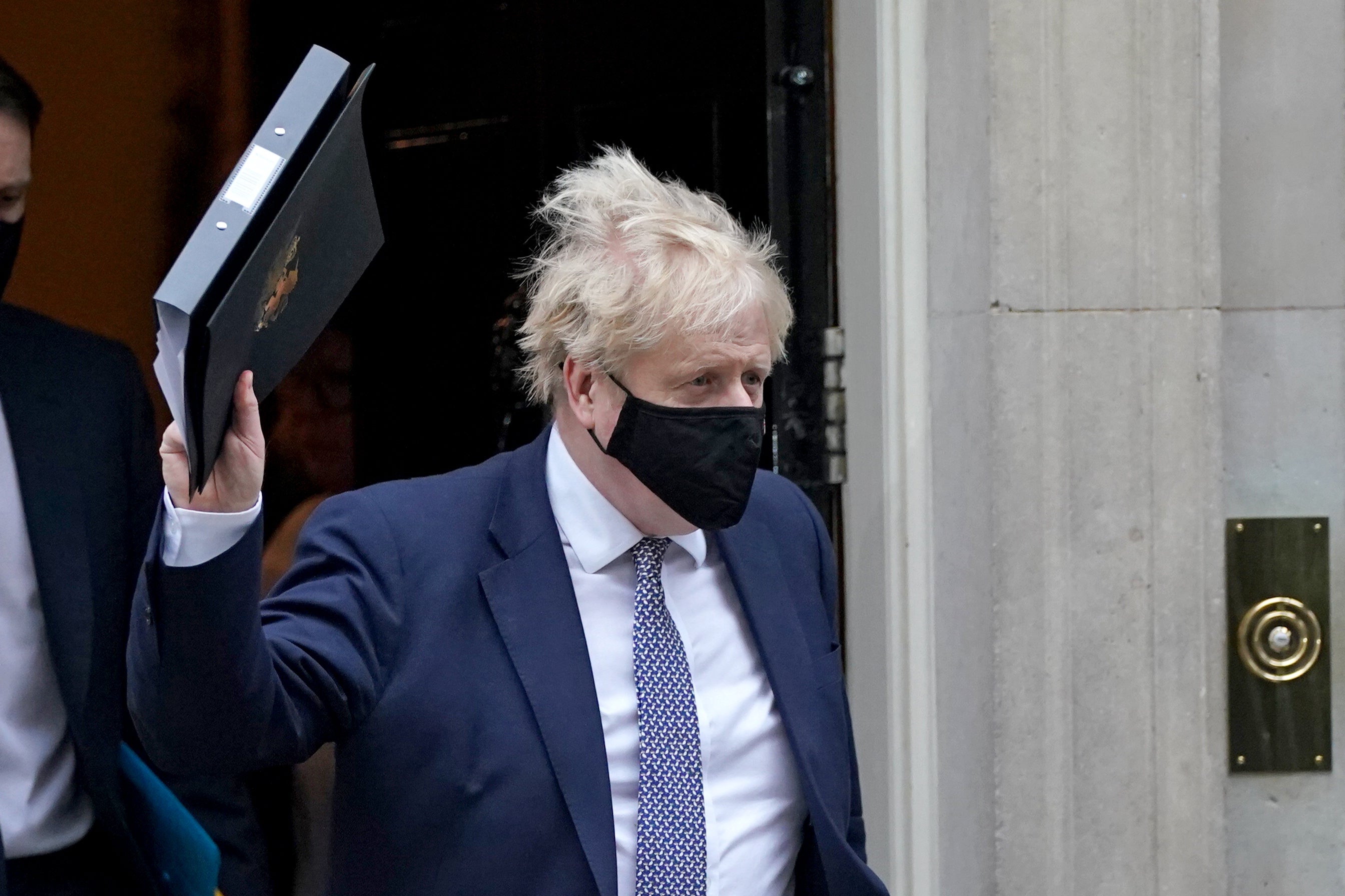 Prime Minister Boris Johnson leaves 10 Downing Street to make a statement in the House of Commons (Stefan Rousseau/PA)