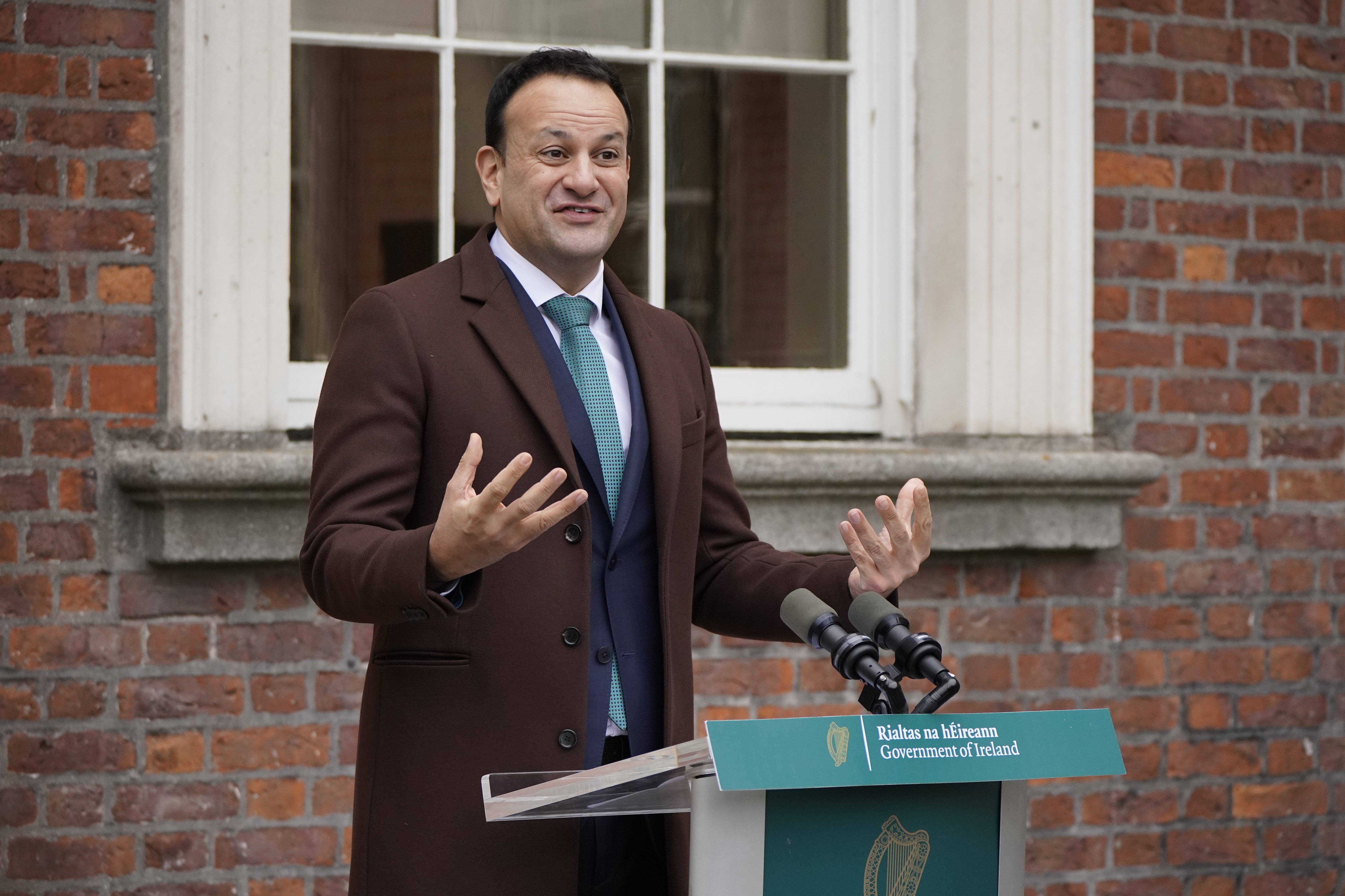 Tanaiste Leo Varadkar speaking to the media after a Cabinet meeting at Dublin Castle (Leo Varadkar/PA)