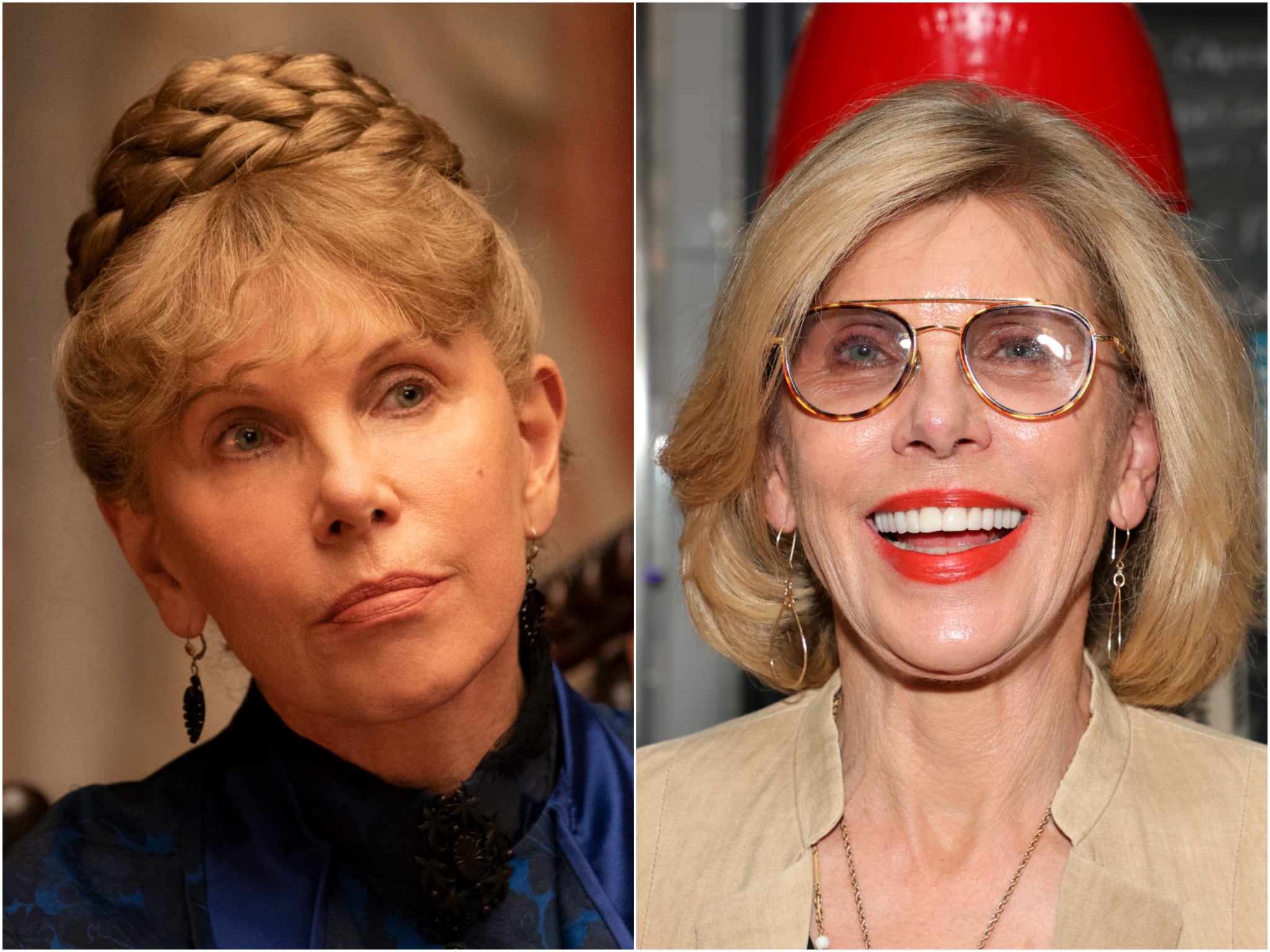 Christine Baranski in ‘The Gilded Age’, and a press photograph