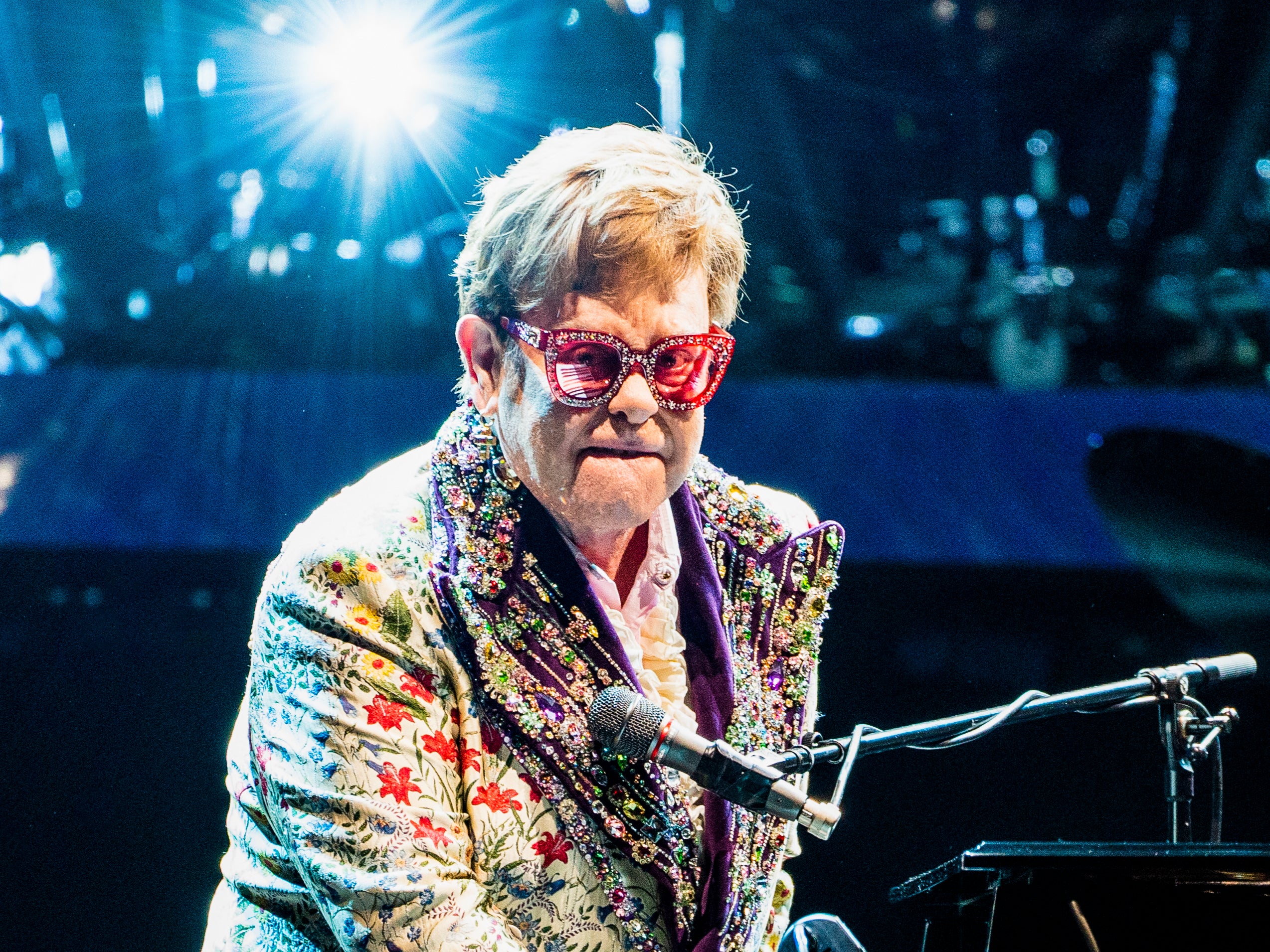 Elton John performing