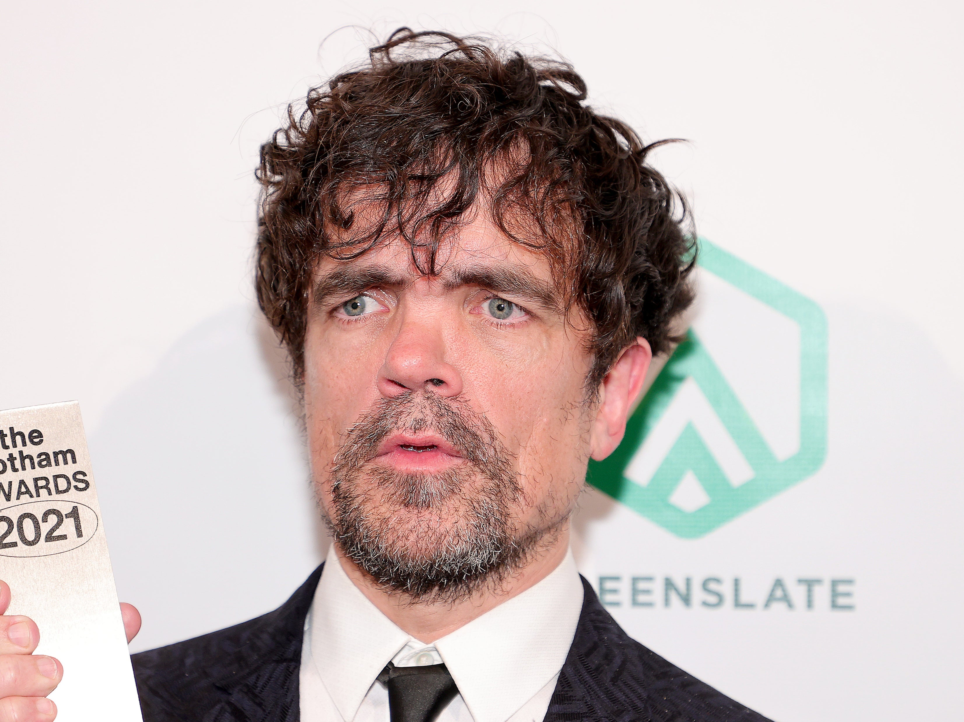 Peter Dinklage pictured backstage at the Gotham Awards in 2021