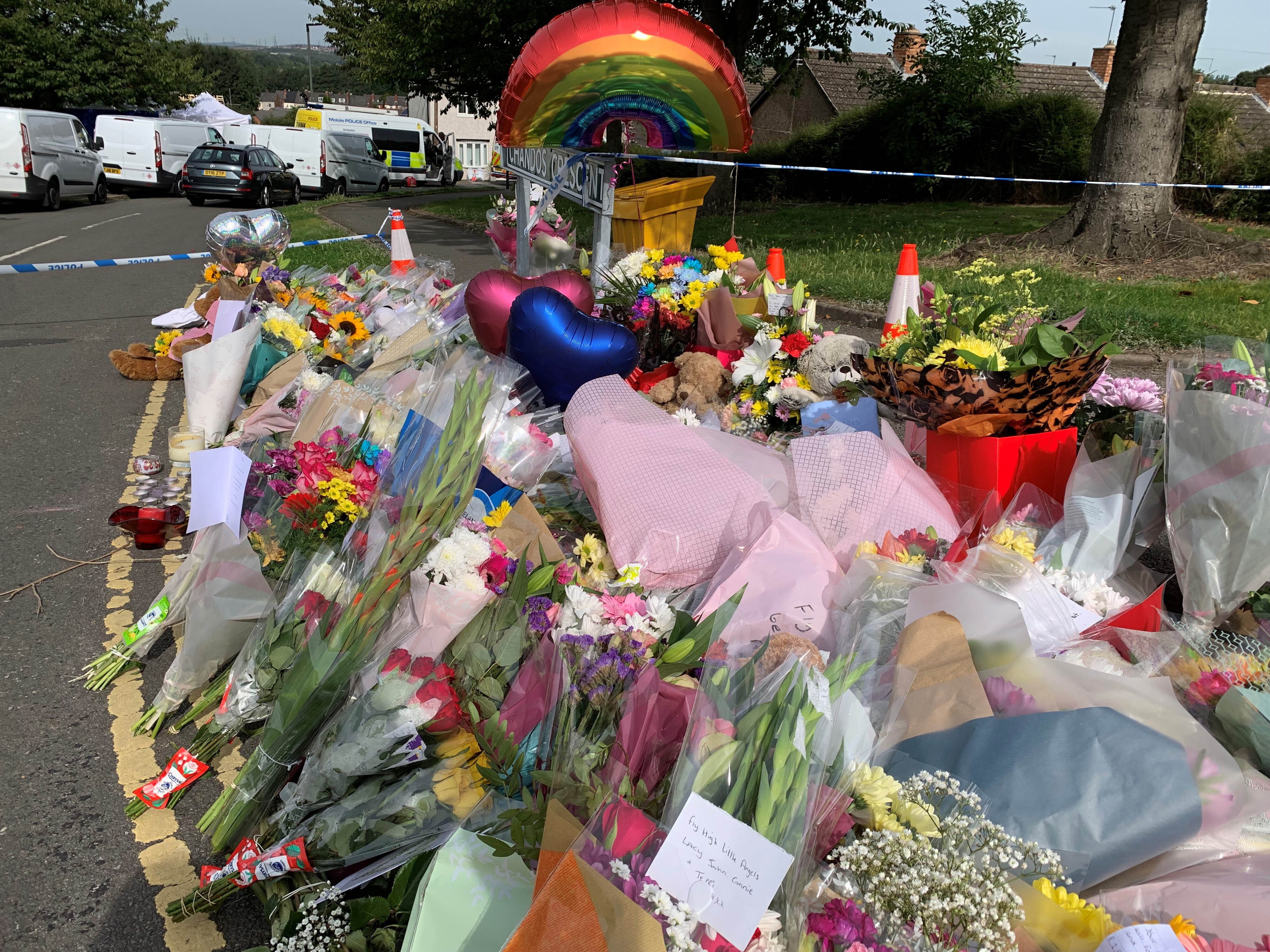 Flowers near to the scene in Chandos Crescent, Killamarsh