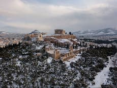 Heatwaves, fires and snow: Greece’s extreme weather of last six months in pictures