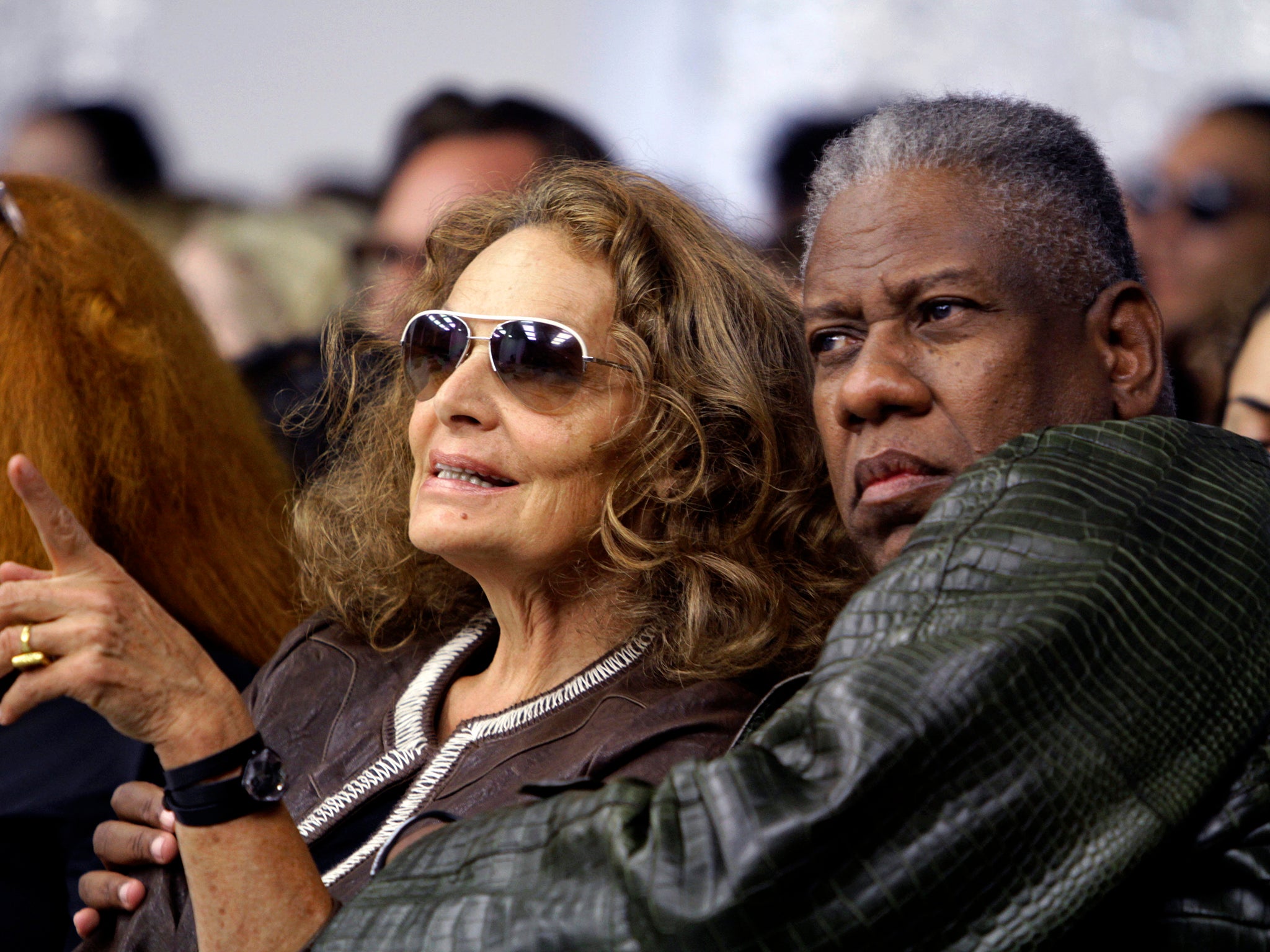 With designer Diane Von Furstenberg at a fashion show in 2010 in New York