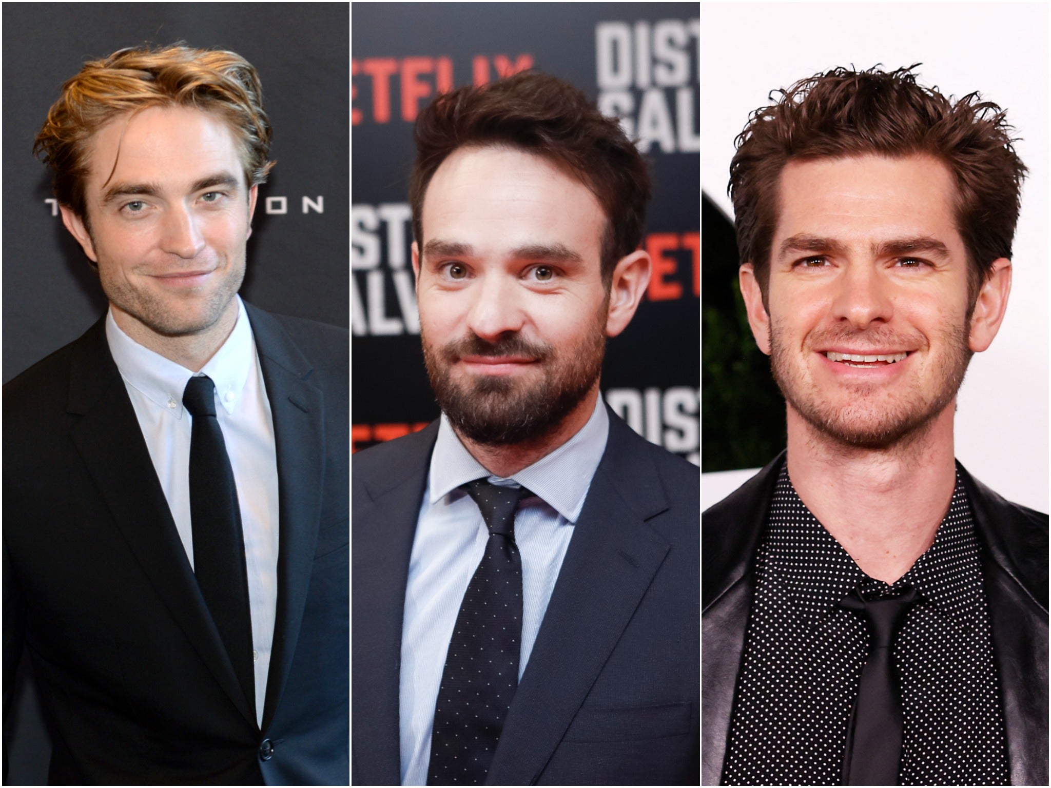 (from left) Robert Pattinson, Charlie Cox and Andrew Garfield regularly ‘hung out’ with Jamie Dornan and Eddie Redmayne