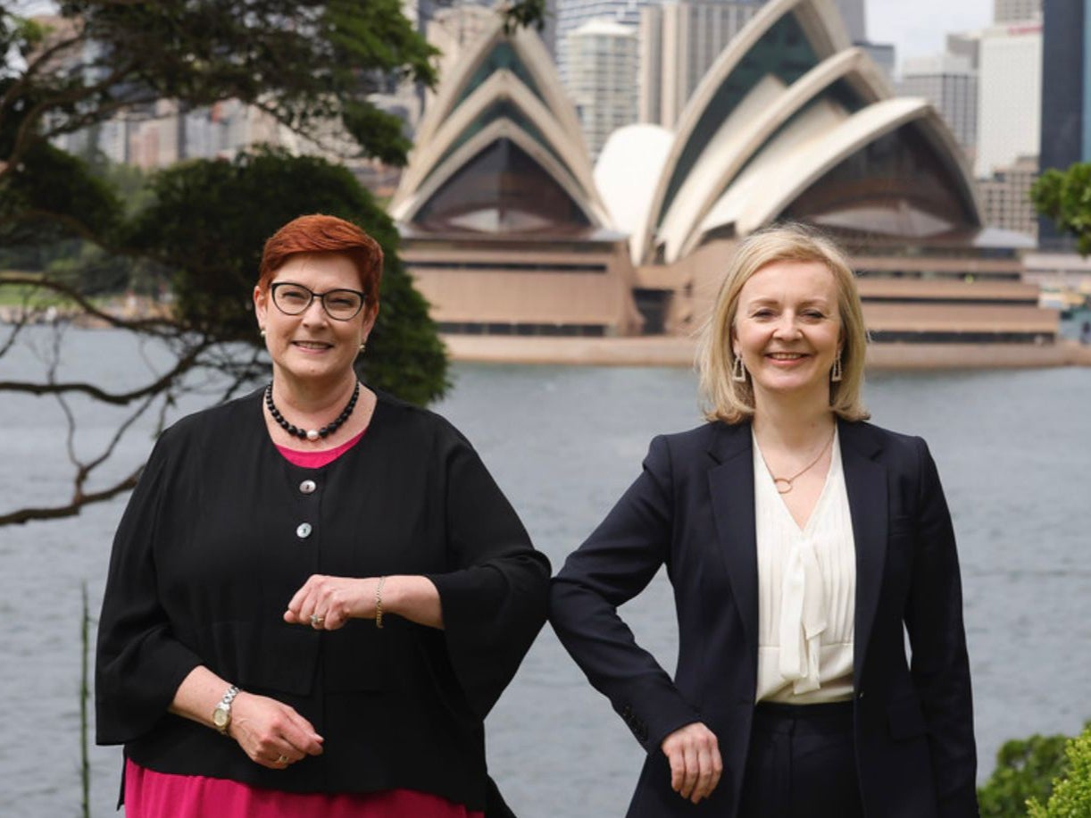 Liz Truss (right) with Australia’s foreign minister Marise Payne in January 2022