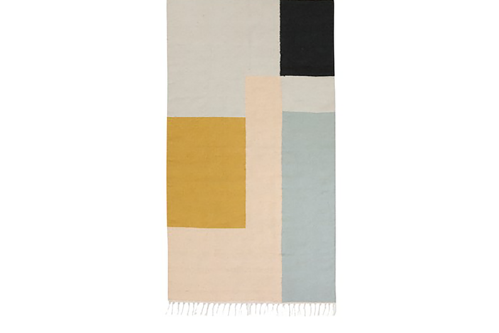 Squared Kelim rug
