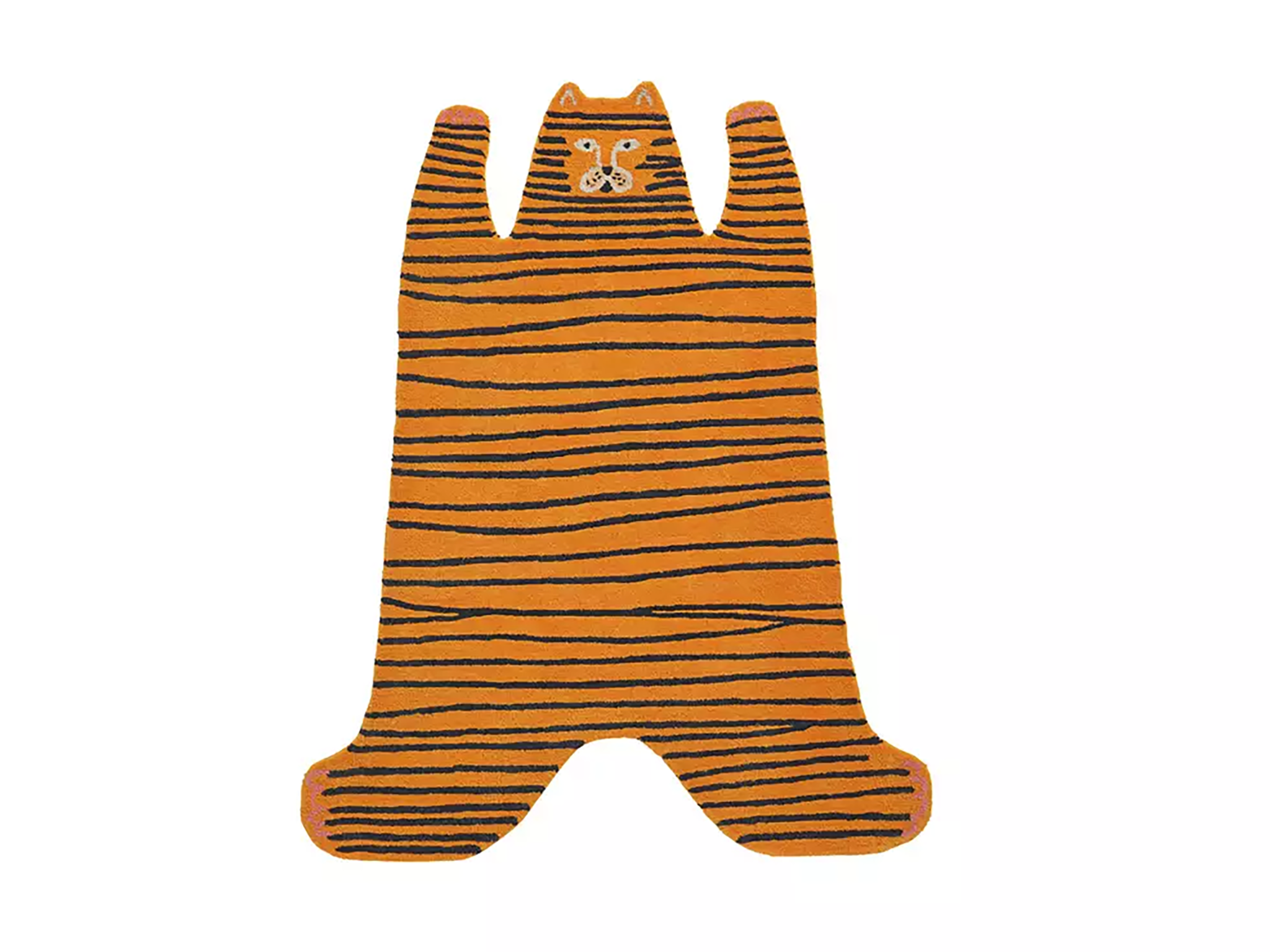 Kids tiger shaped flatweave rug