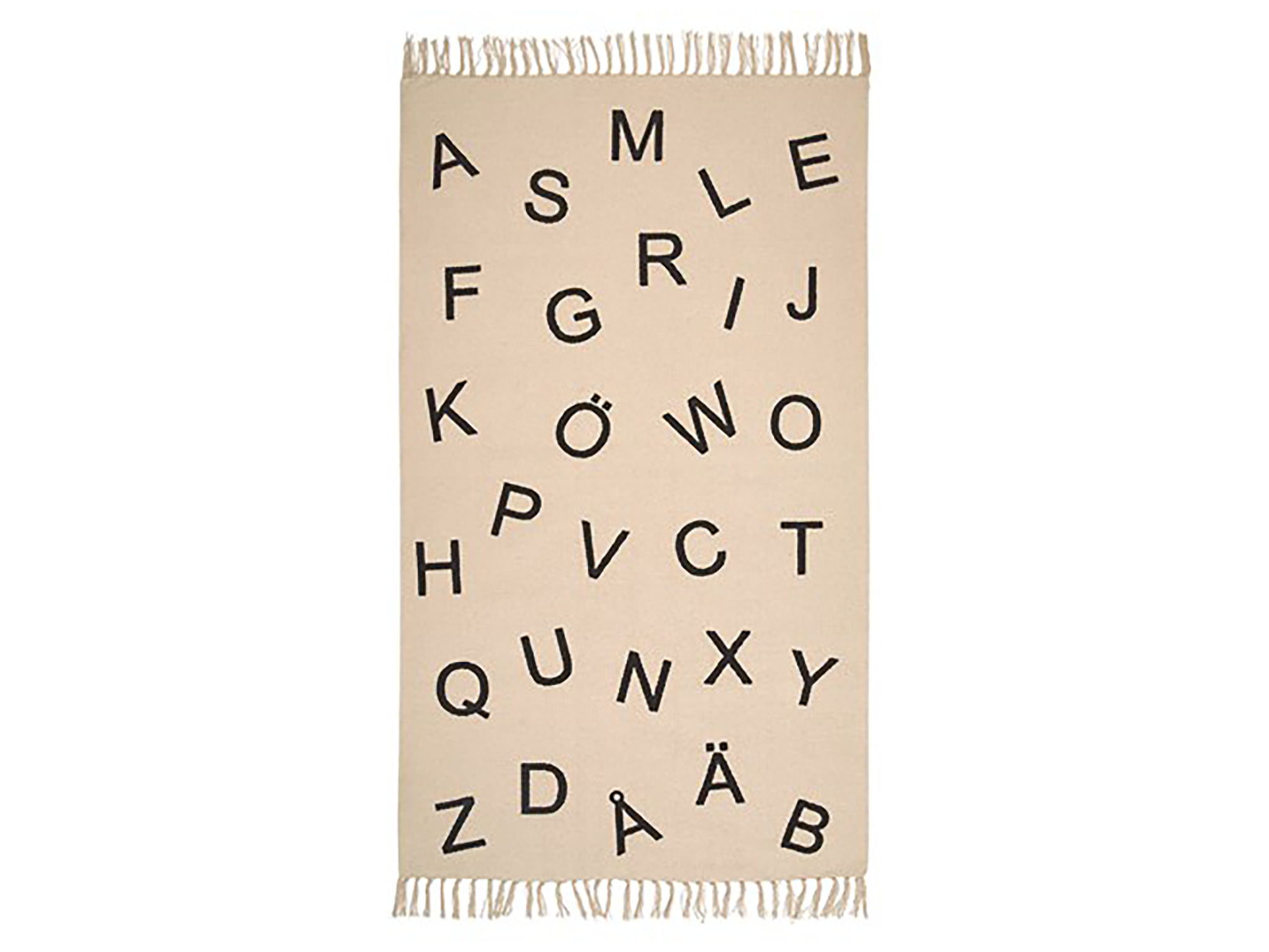 Beige letters rug