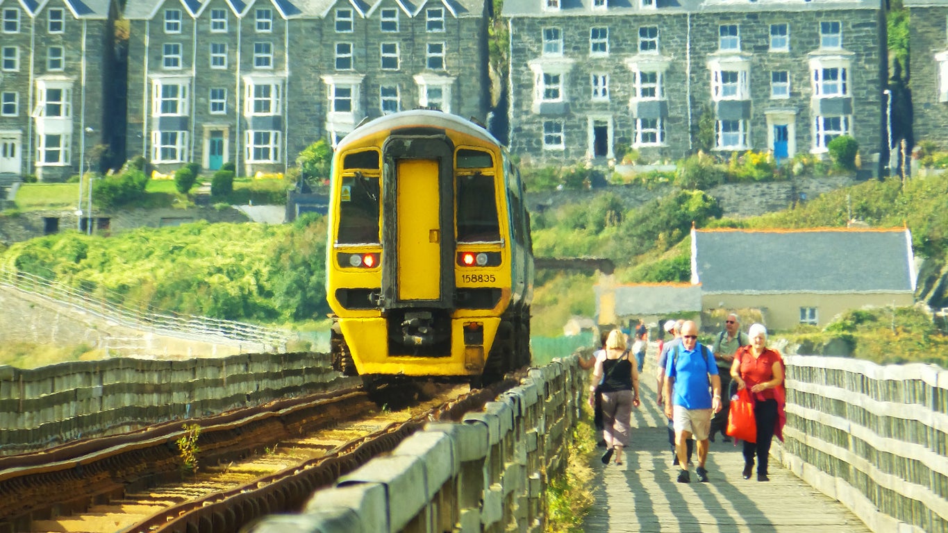 The wooden viaduct at Barmouth